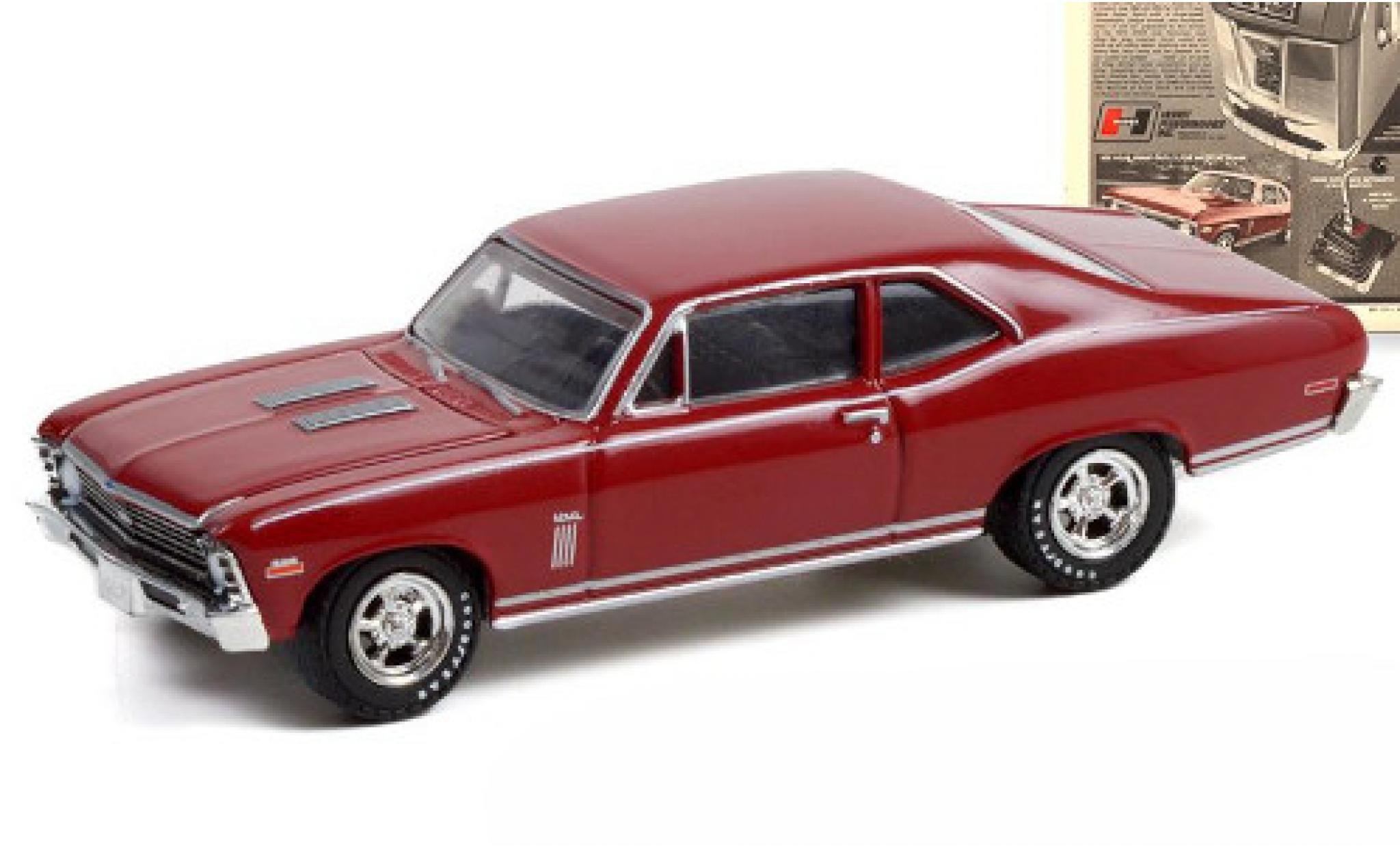 Chevrolet Nova 1/64 Greenlight rosso 1970 modellino in miniatura