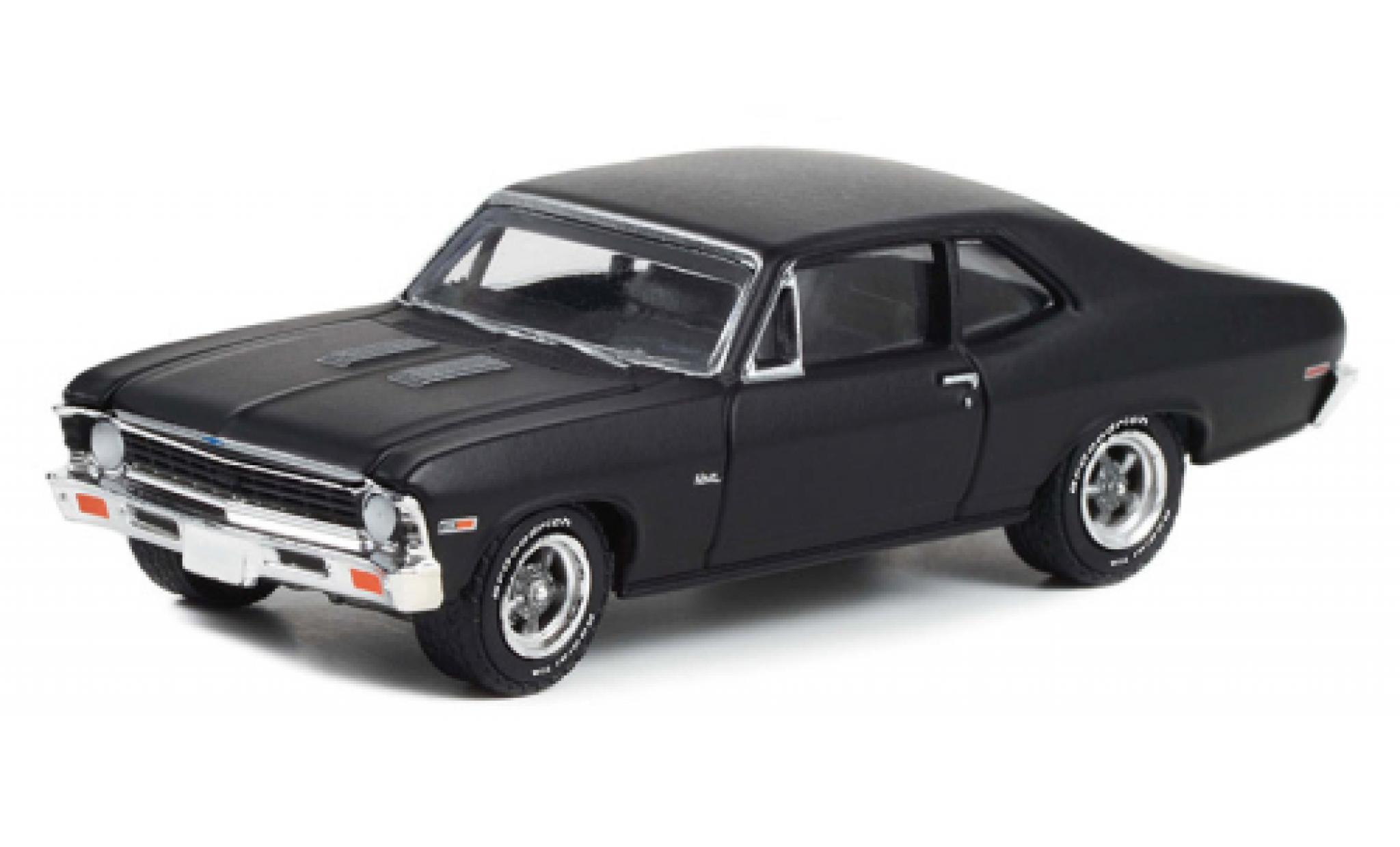 Chevrolet Nova 1/64 Greenlight matt-nero 1969 modellino in miniatura