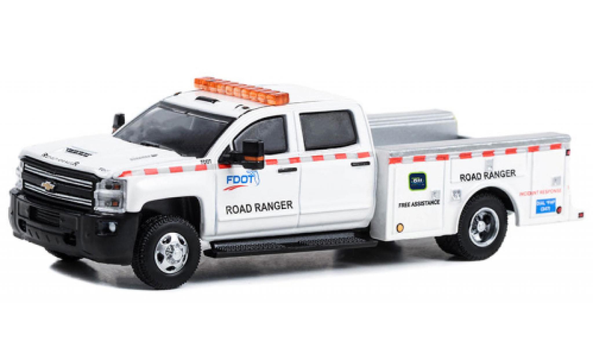 Chevrolet Silverado 1/64 Greenlight 3500 Dually Service Bed pie 2018 modellino in miniatura