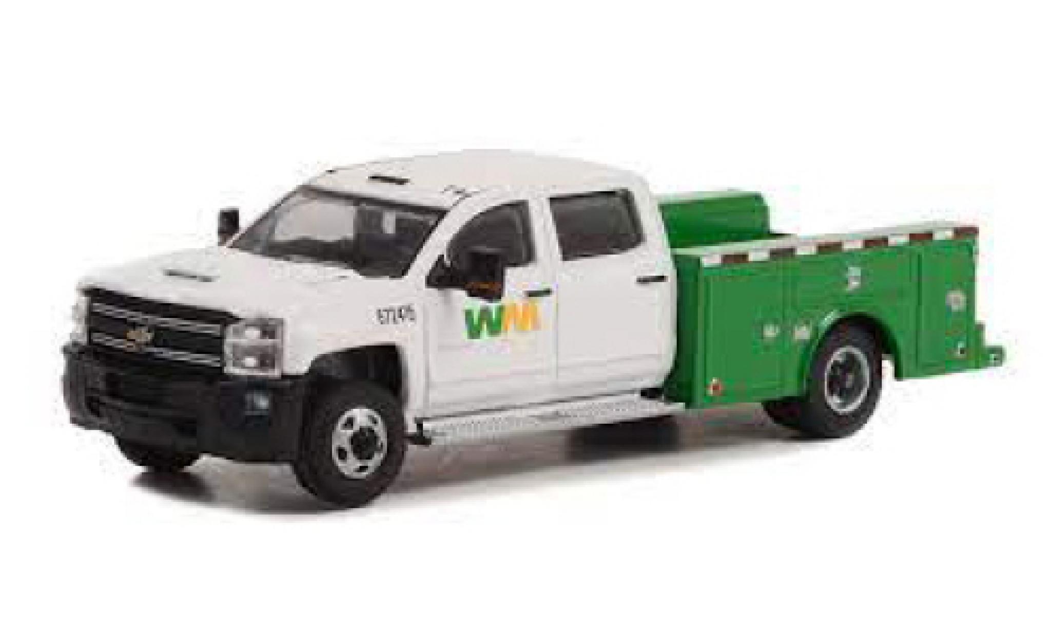 Chevrolet Silverado 1/64 Greenlight 3500HD Dually WM - Waste Management 2018 modellino in miniatura