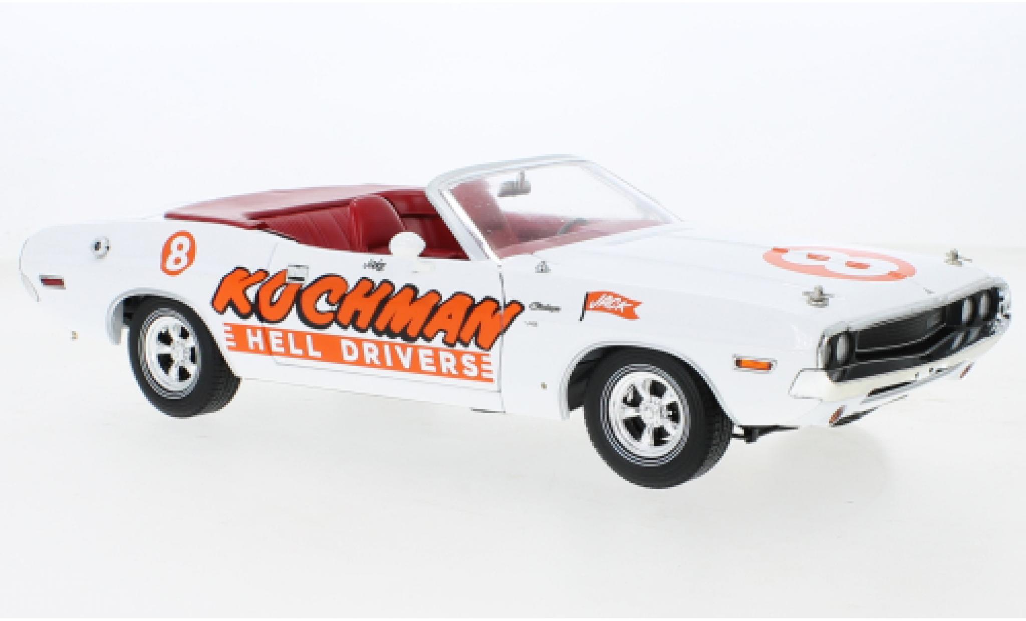 Dodge Challenger 1/18 Greenlight Convertibile bianco Kochman Hell Drivers 1970 modellino in miniatura