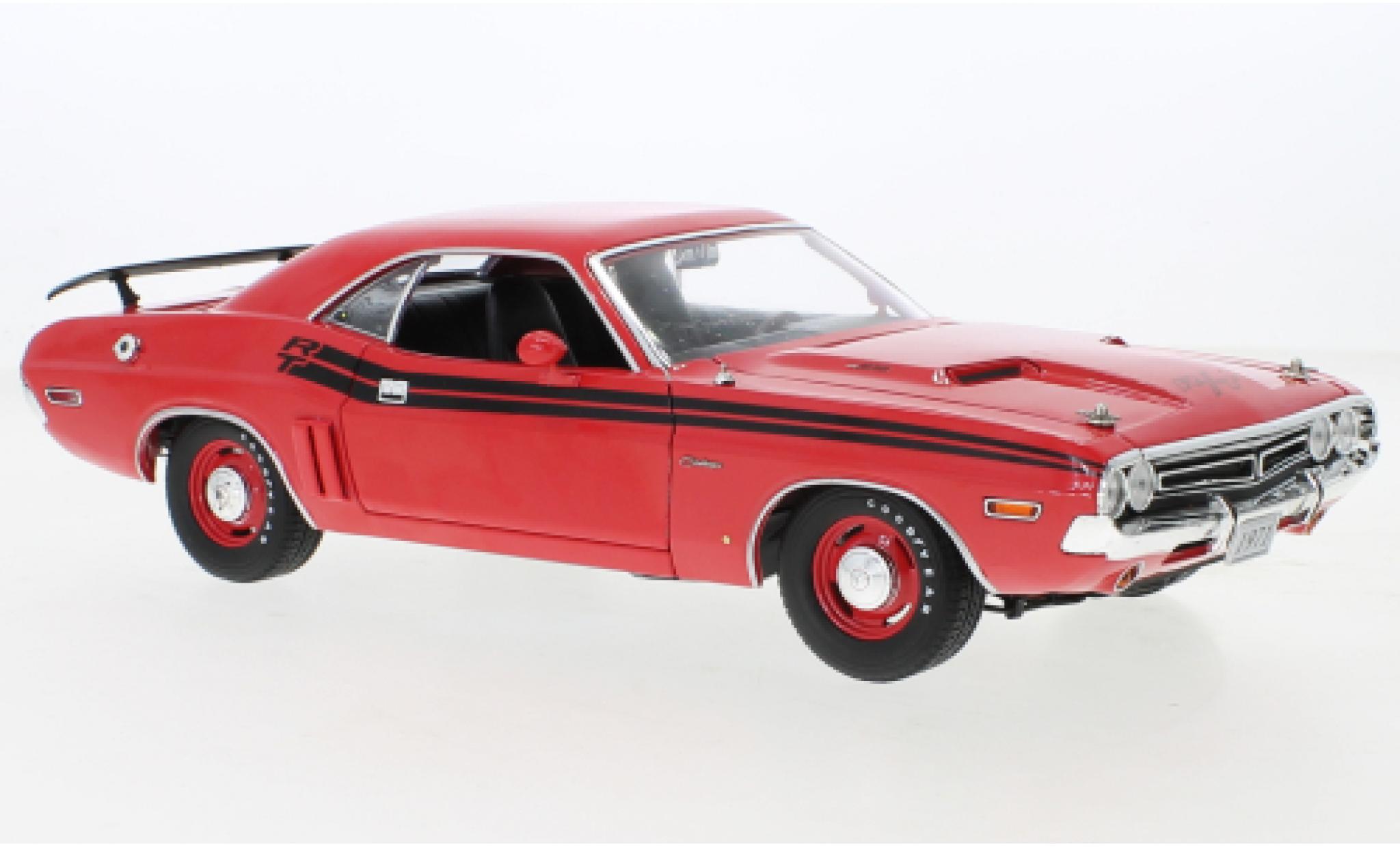 Dodge Challenger 1/18 Greenlight R/T rosso/nero 1971 modellino in miniatura