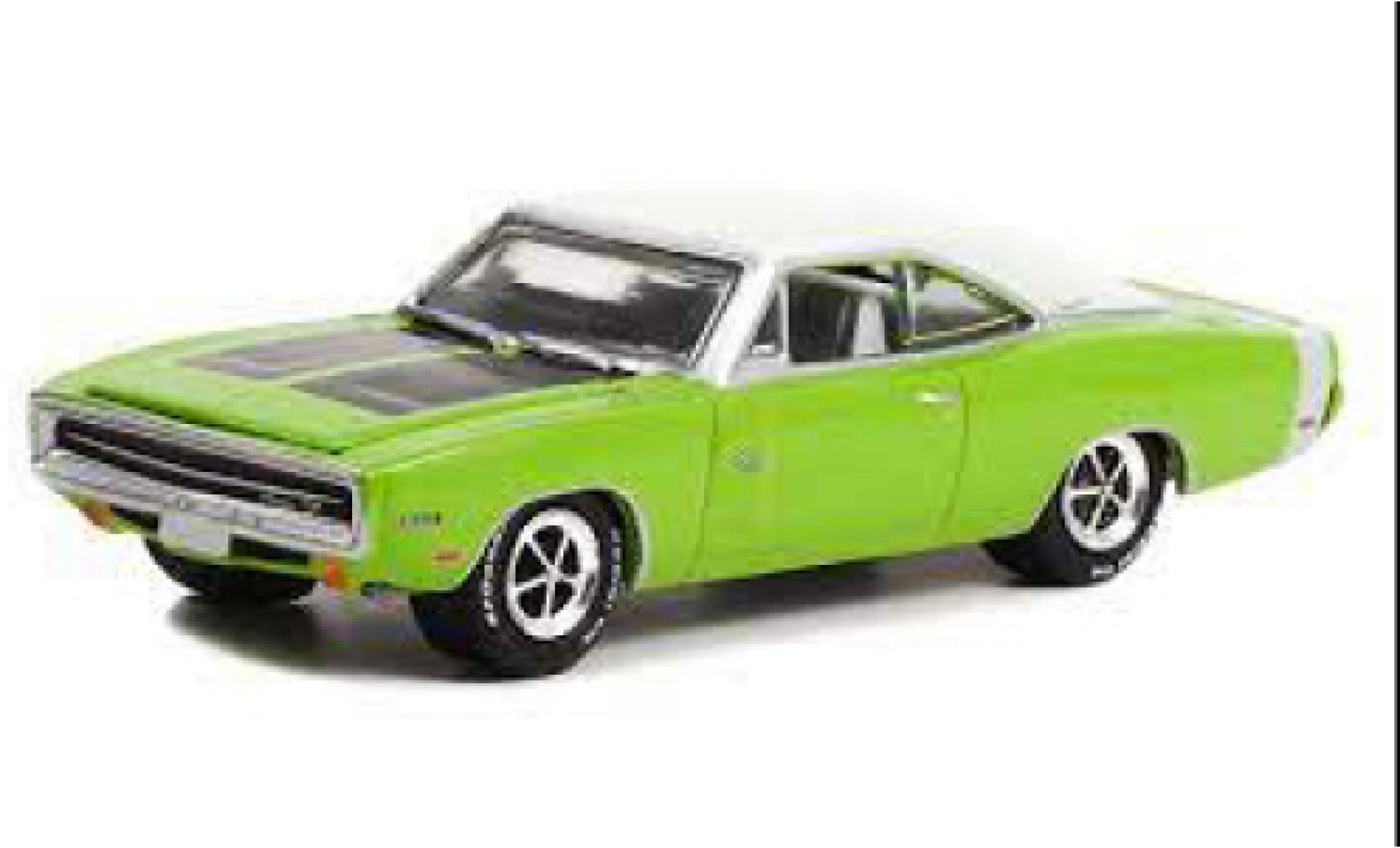 Dodge Charger 1/64 Greenlight Hemi R/T verde/beige 1970 modellino in miniatura