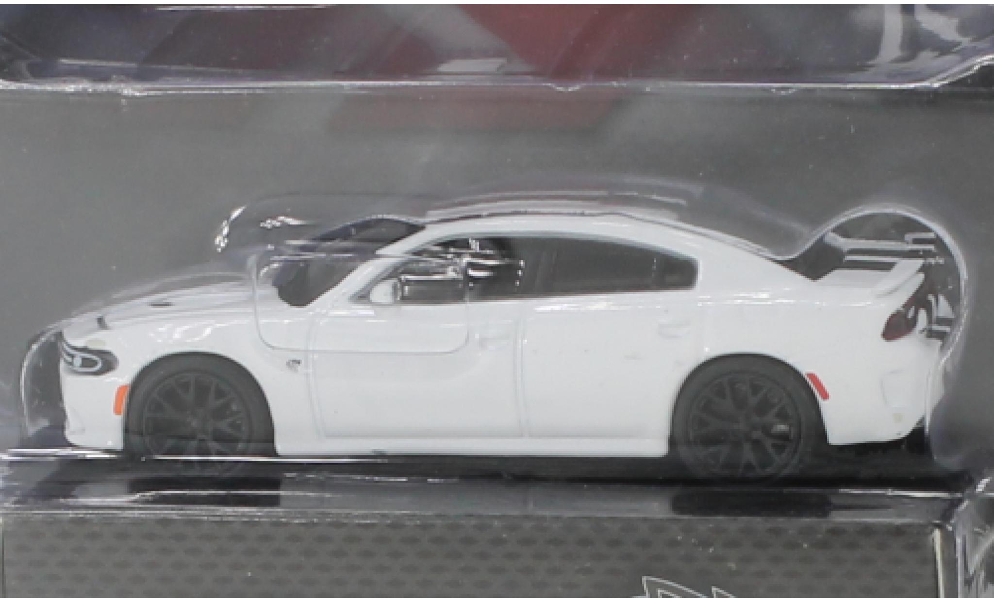 Dodge Charger 1/64 Greenlight SRT Hellcat bianco/nero 2018 modellino in miniatura