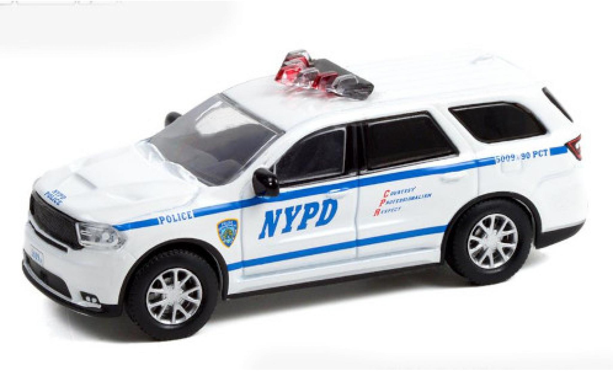 Dodge Durango 1/64 Greenlight bianco/Décorer Nouveau York Police Departement 2019 modellino in miniatura