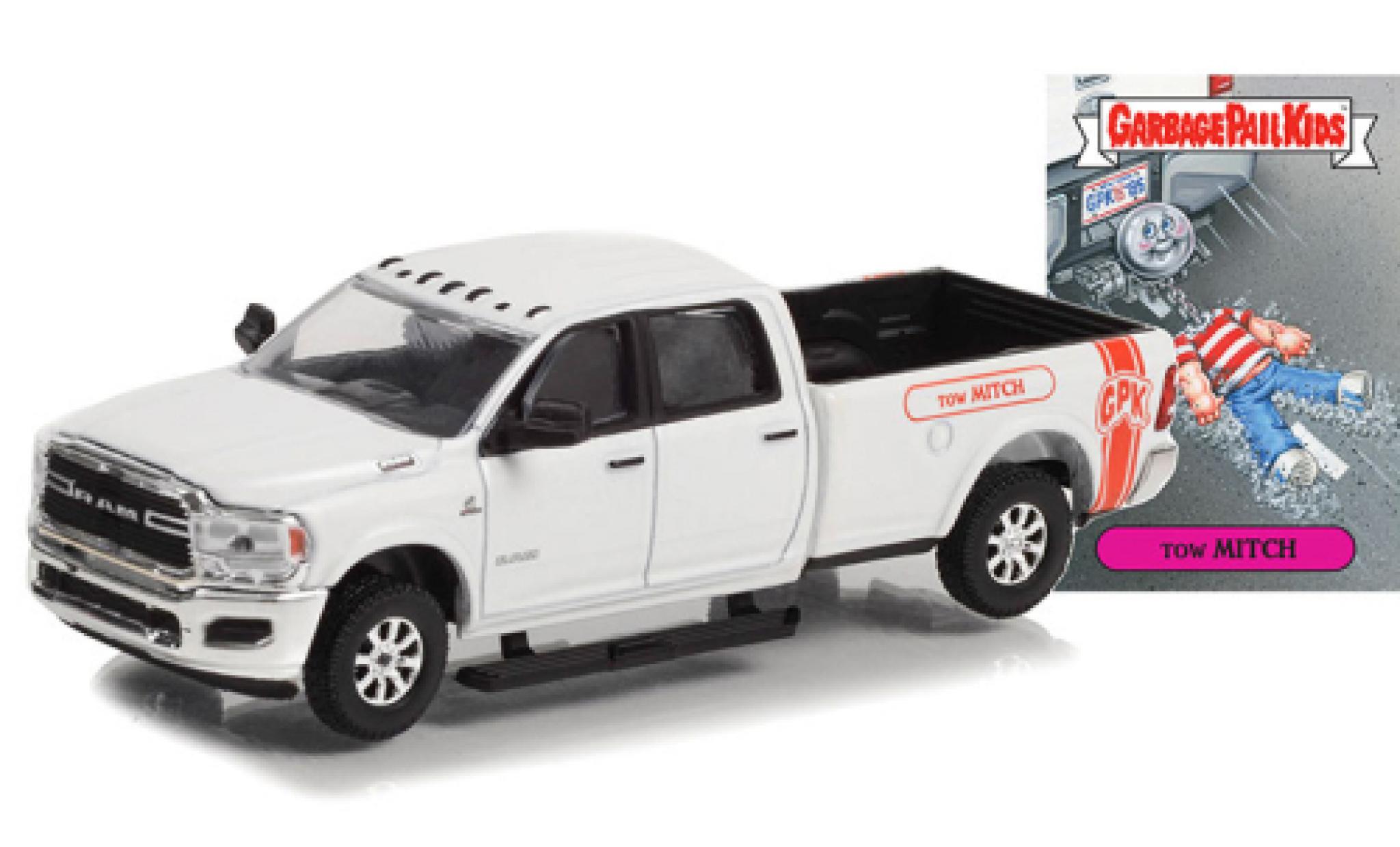 Dodge RAM 1/64 Greenlight 2500 bianco Garbage Pail Kids - Tow Mitch 2021 modellino in miniatura
