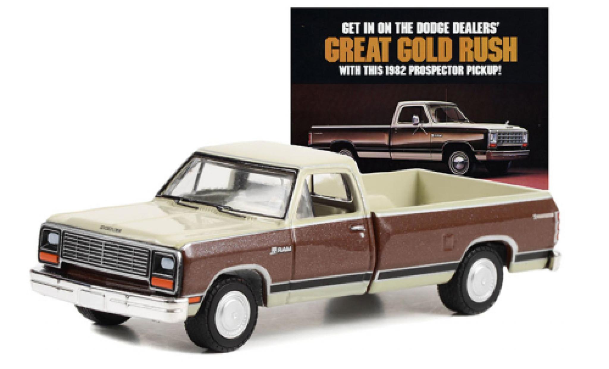 Dodge RAM 1/64 Greenlight D-150 Prospector beige/marroneee 1982 modellino in miniatura