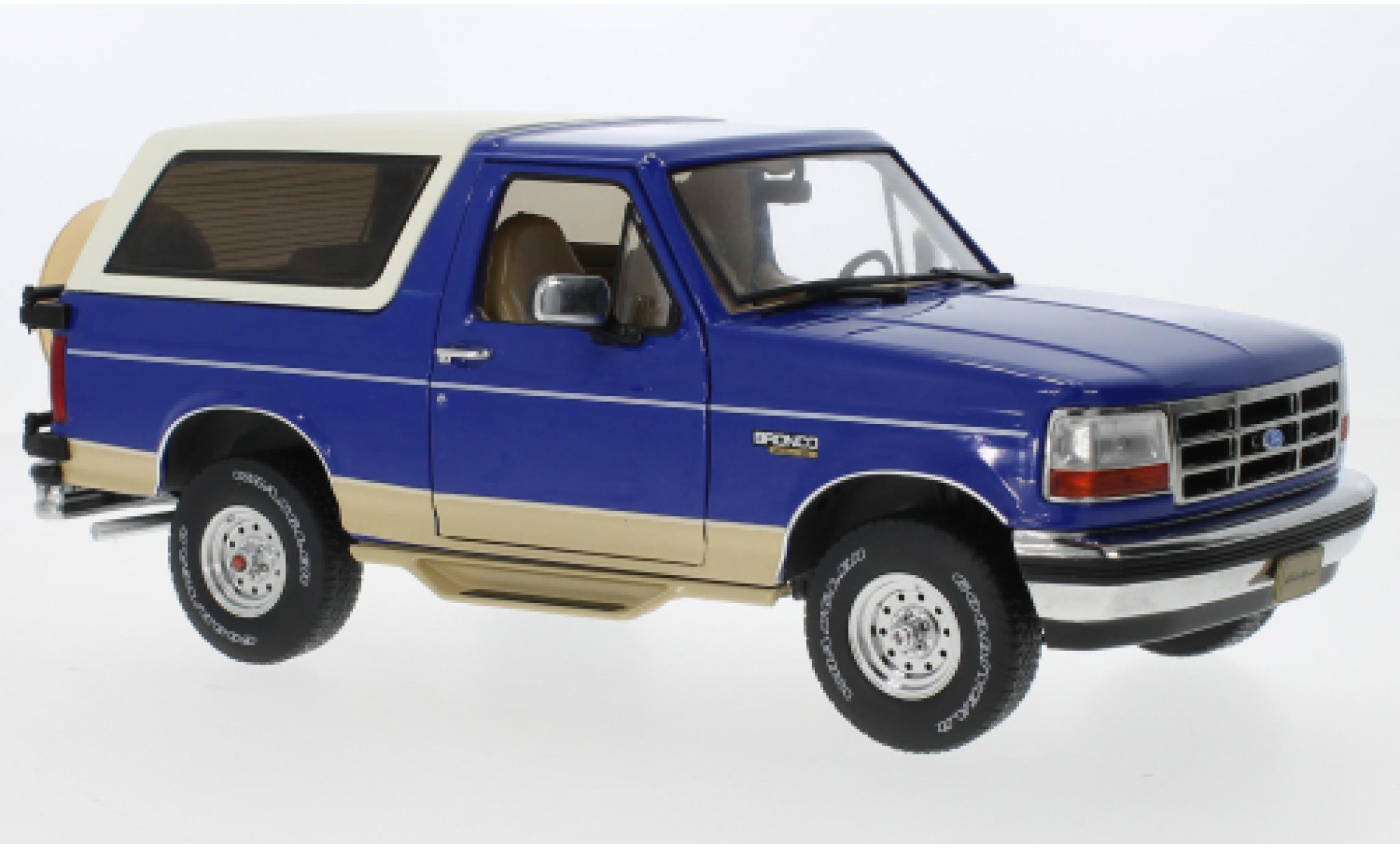 Ford Bronco 1/18 Greenlight Eddie fermier Edition blu/beige 1996 modellino in miniatura