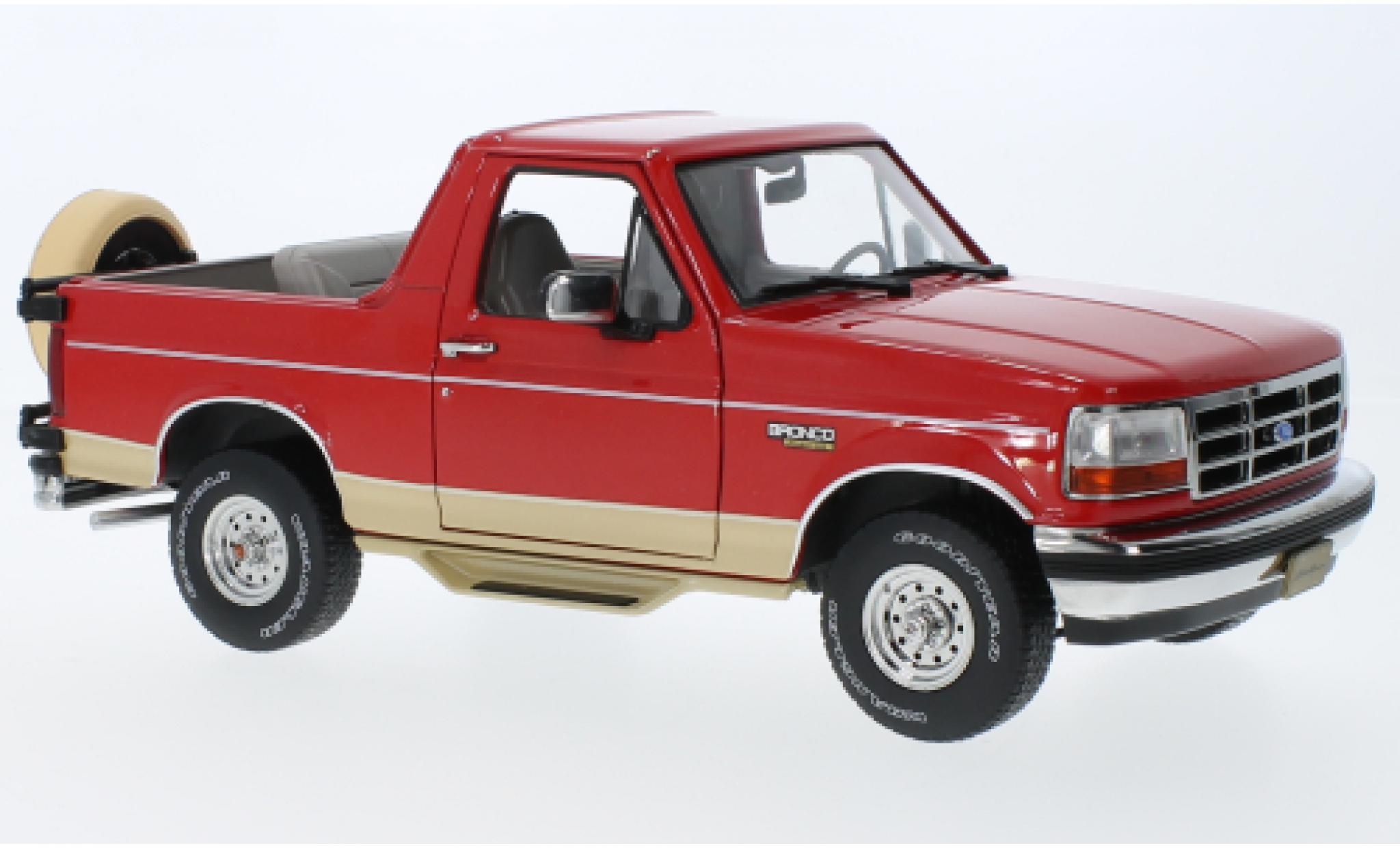 Ford Bronco 1/18 Greenlight Eddie fermier Edition metallise rosso/metallise beige 1994 modellino in miniatura