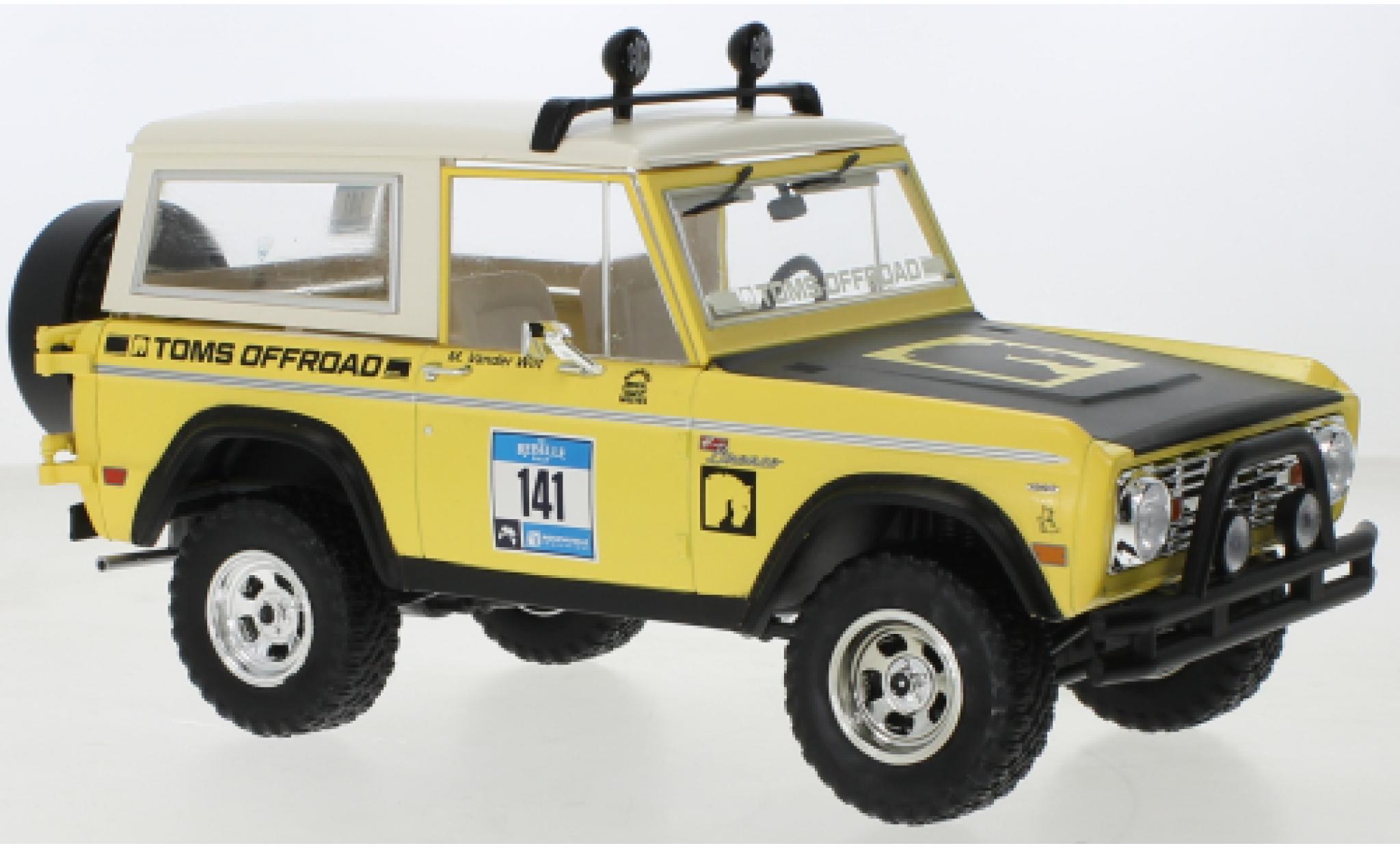 Ford Bronco 1/18 Greenlight Toms Offroad Roaming Wolfes 1969 modellino in miniatura