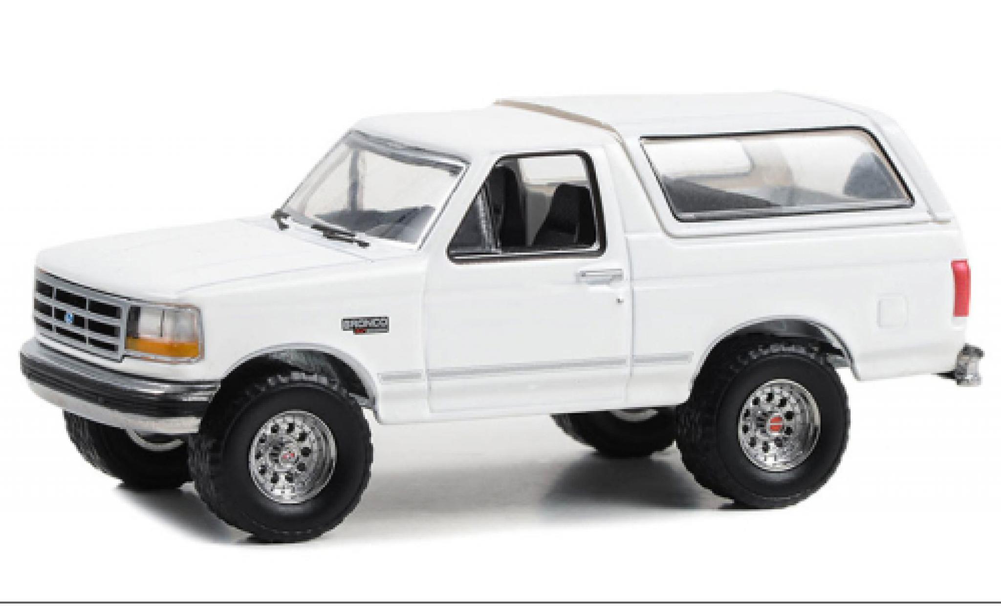 Ford Bronco 1/64 Greenlight XLT bianco 1993 modellino in miniatura