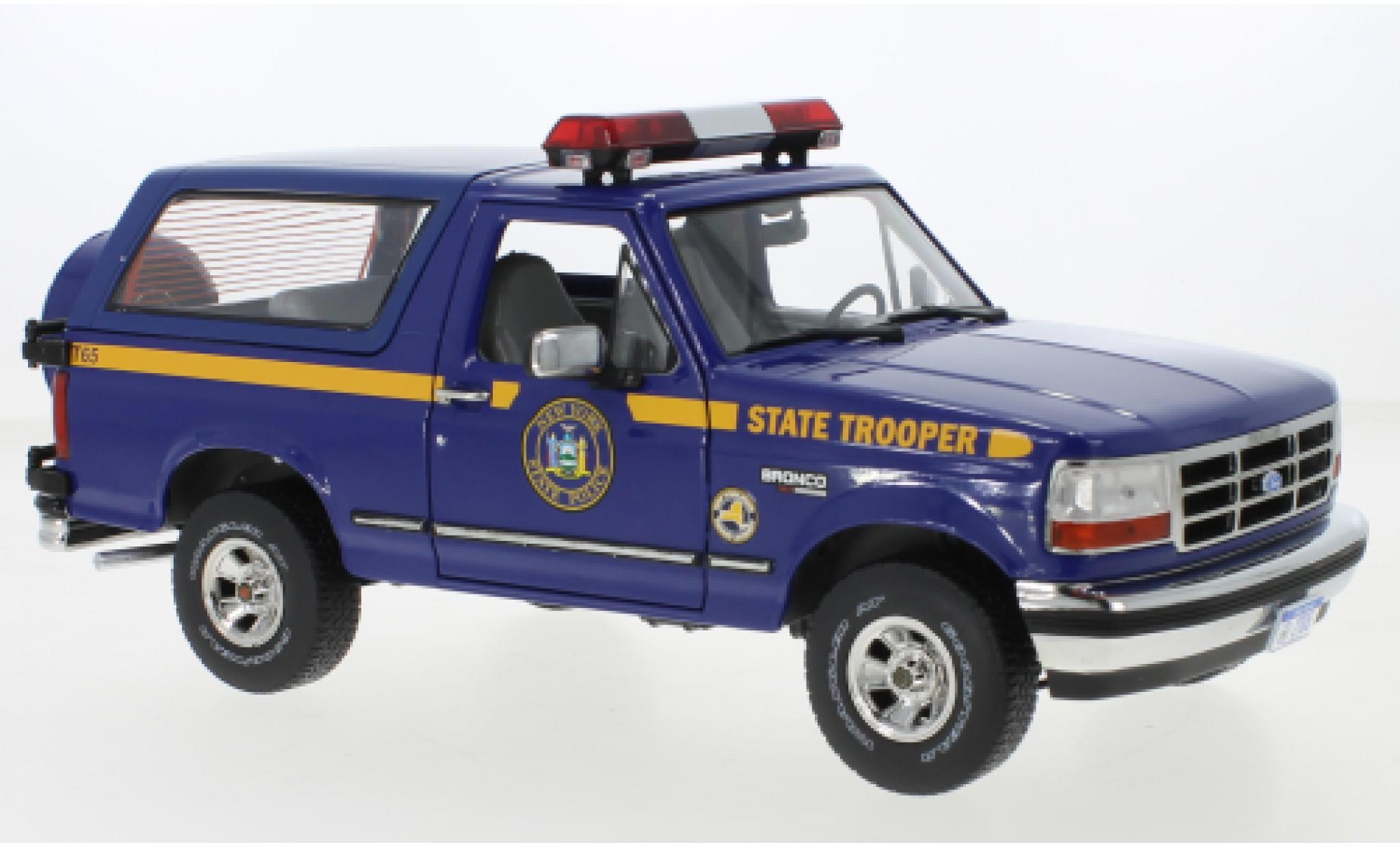 Ford Bronco 1/18 Greenlight XLT New York State Police 1996 modellino in miniatura