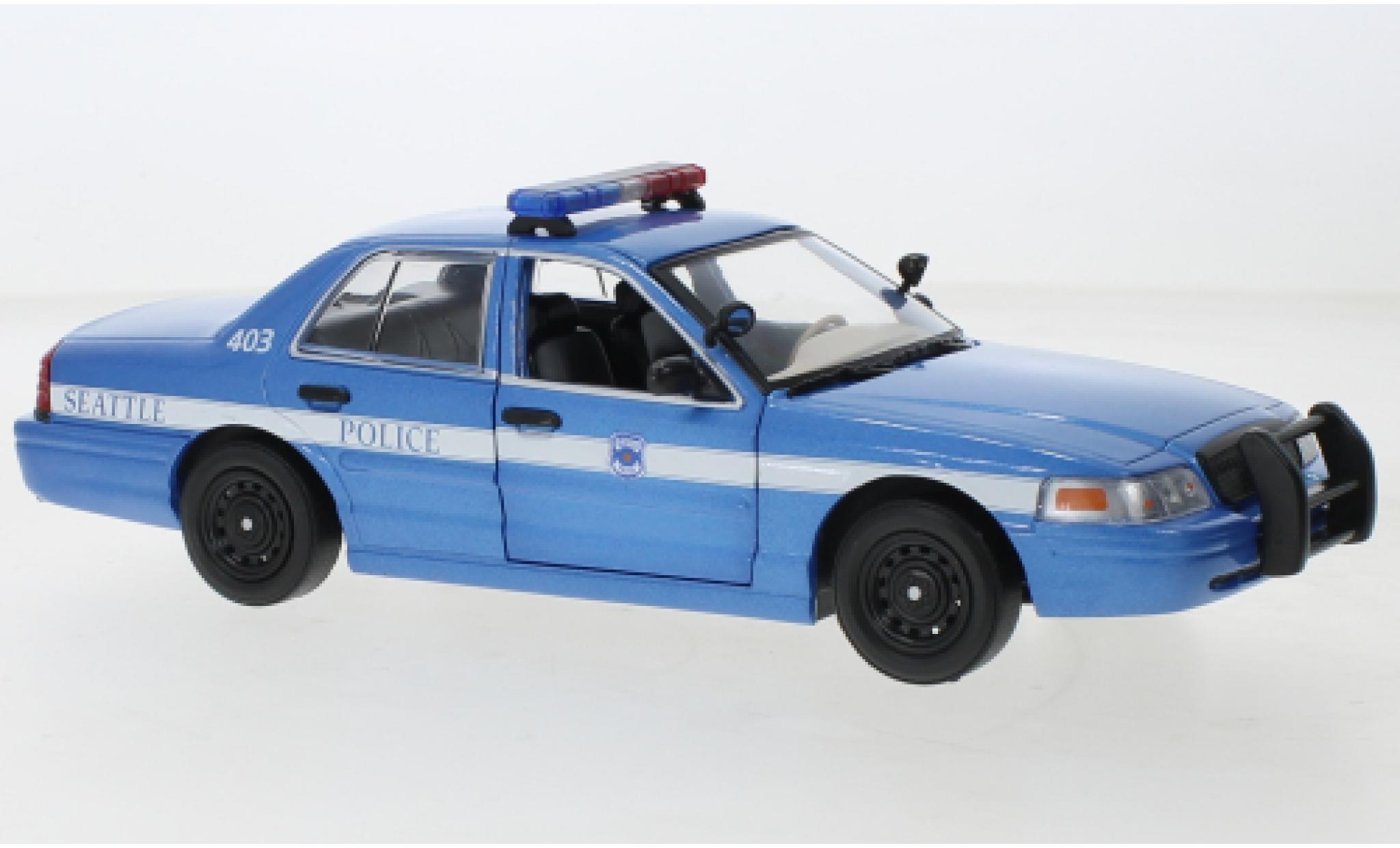 Ford Crown 1/64 Greenlight Victoria Police Interceptor Seattle Police 2001 modellino in miniatura
