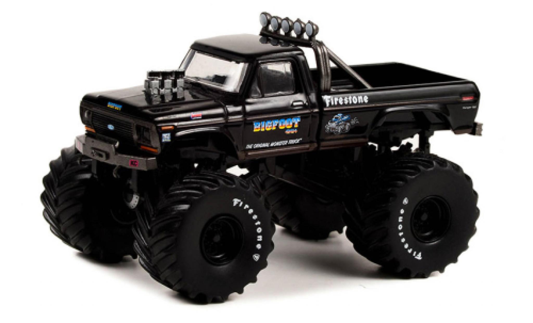 Ford F-250 1/64 Greenlight nero Bigfoot 1974 modellino in miniatura
