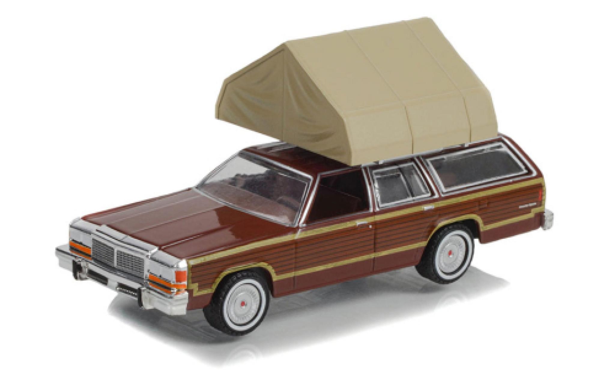 Ford LTD 1/64 Greenlight Country Squire rosso foncé 1979 modellino in miniatura