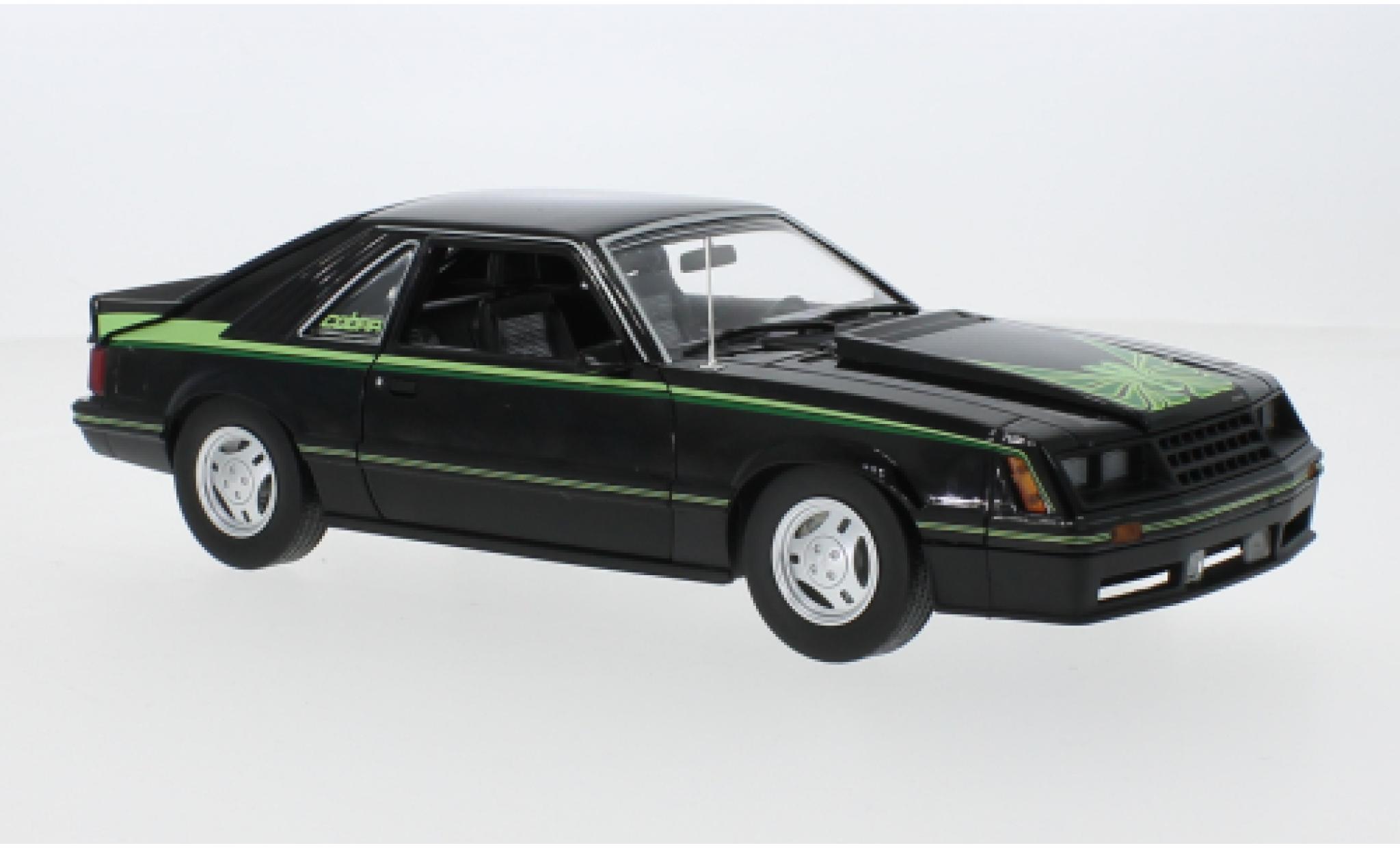 Ford Mustang 1/18 Greenlight Cobra nero/Décorer 1980 modellino in miniatura