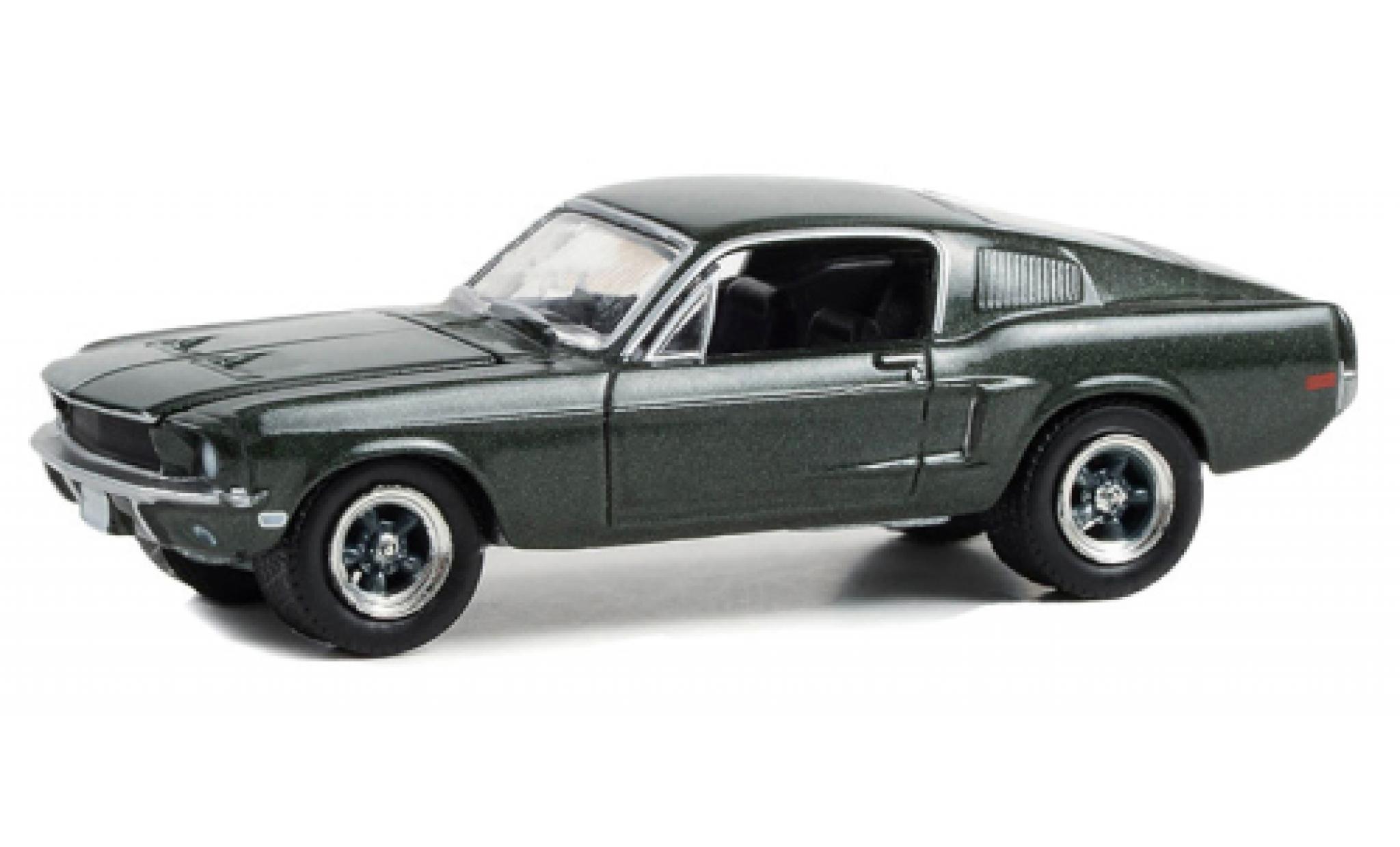 Ford Mustang 1/64 Greenlight GT Fastback metallise verde 1968 modellino in miniatura