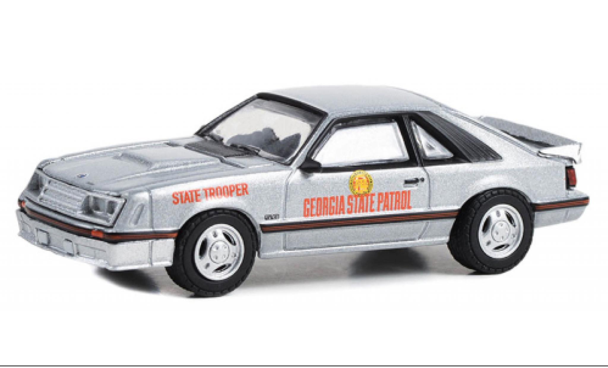 Ford Mustang 1/64 Greenlight GT Georgia State Patrol - State Trooper 1982 modellino in miniatura