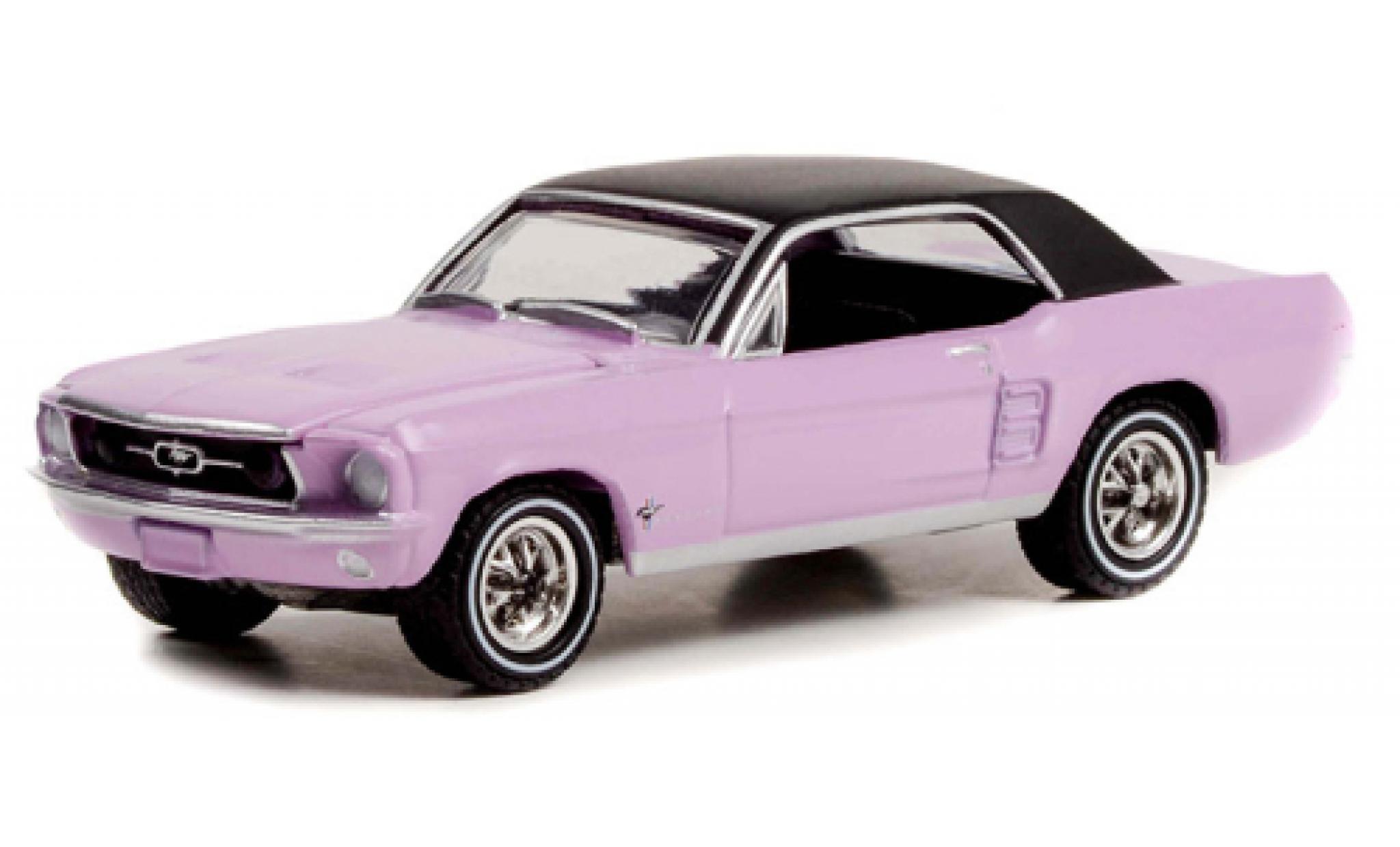 Ford Mustang 1/64 Greenlight lila/nero 1967 modellino in miniatura