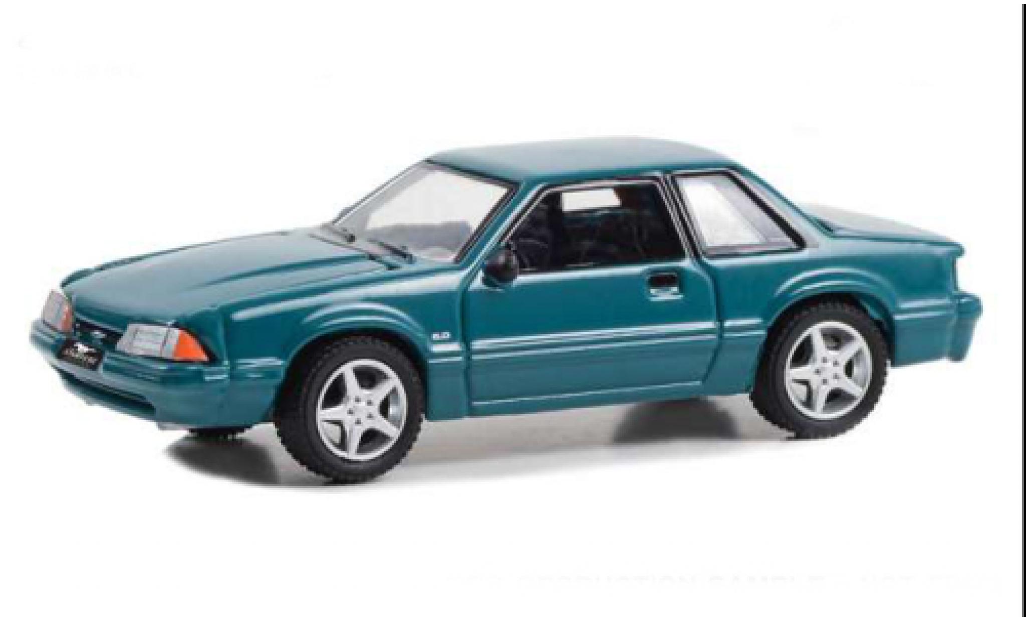 Ford Mustang 1/64 Greenlight LX 5.0 metallise verde 1992 modellino in miniatura