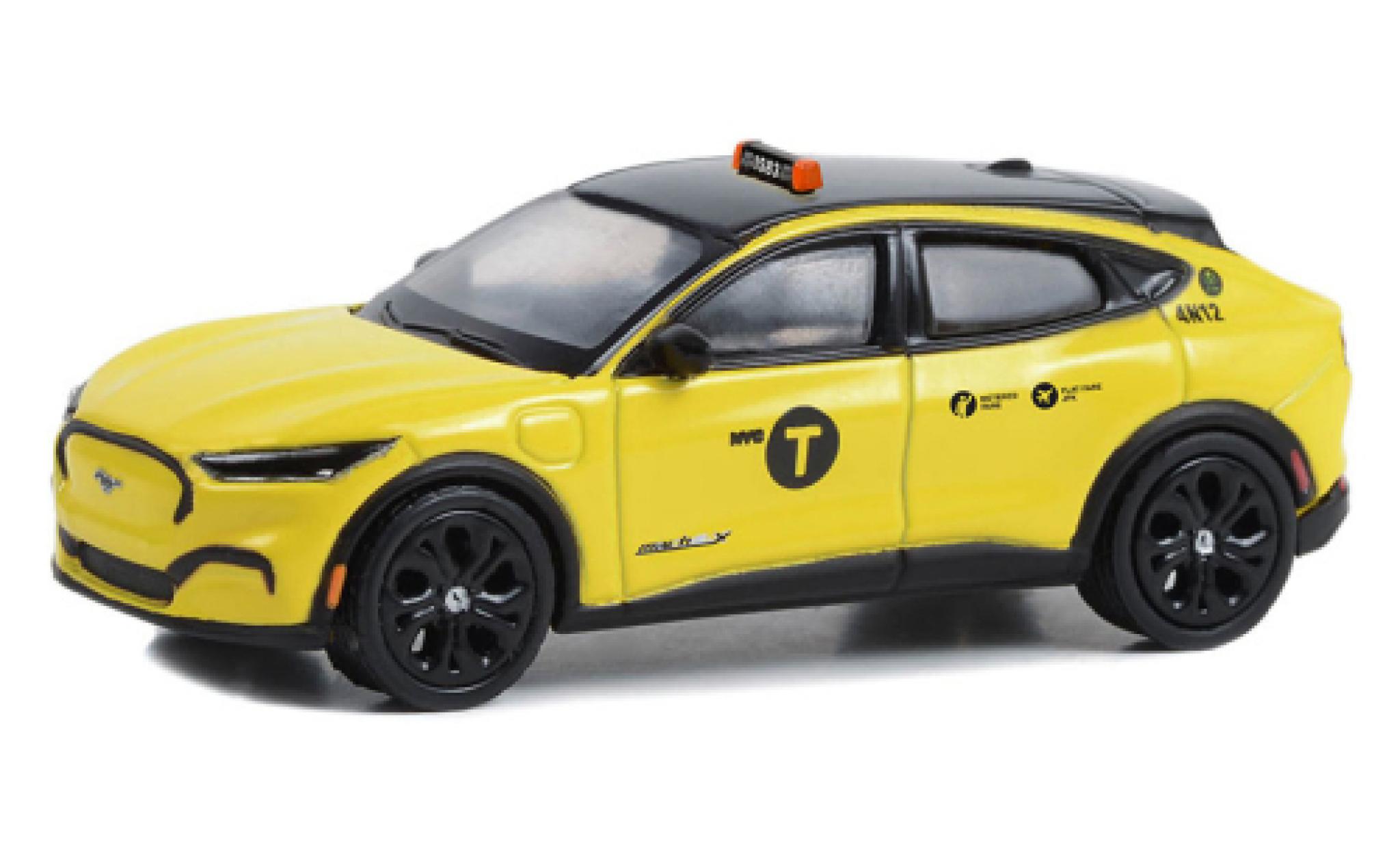 Ford Mustang 1/64 Greenlight Mach E Nouveau York Taxi 2022 modellino in miniatura