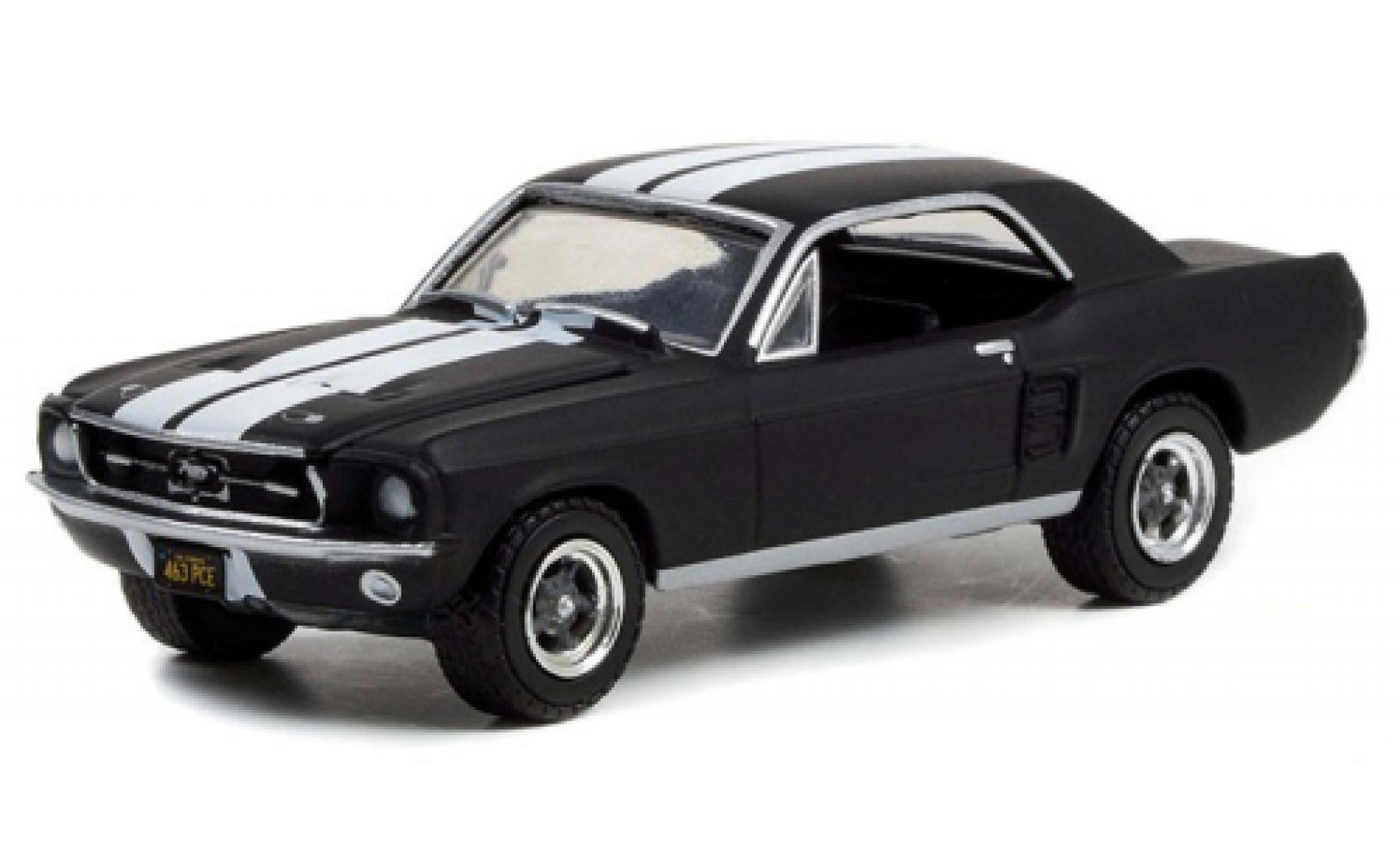 Ford Mustang 1/64 Greenlight matt-nero/bianco Creed II 1967 modellino in miniatura