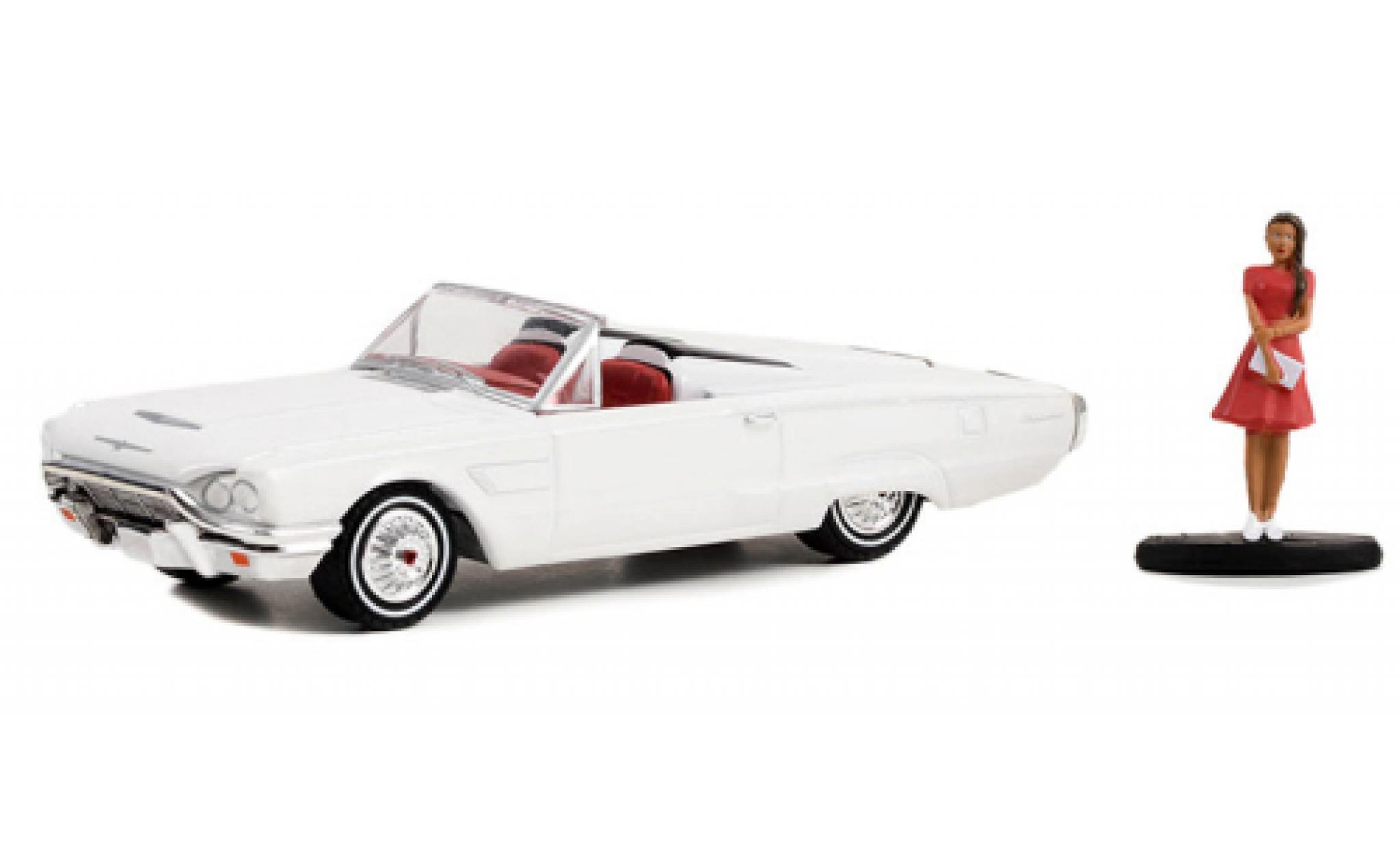 Ford Thunderbird 1/64 Greenlight Convertibile bianco 1965 modellino in miniatura