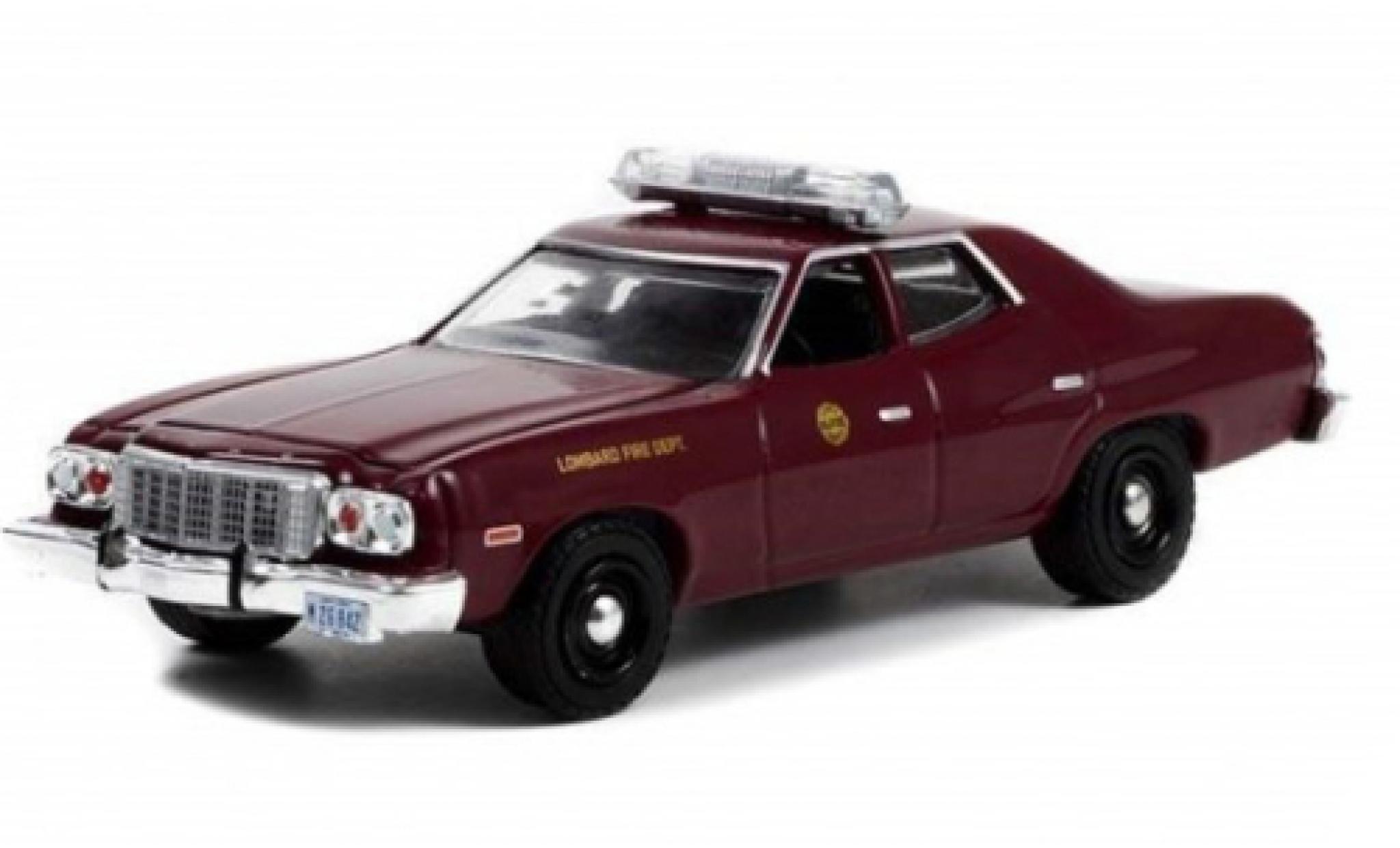 Ford Torino 1/64 Greenlight Lombard Fire Department 1976 modellino in miniatura