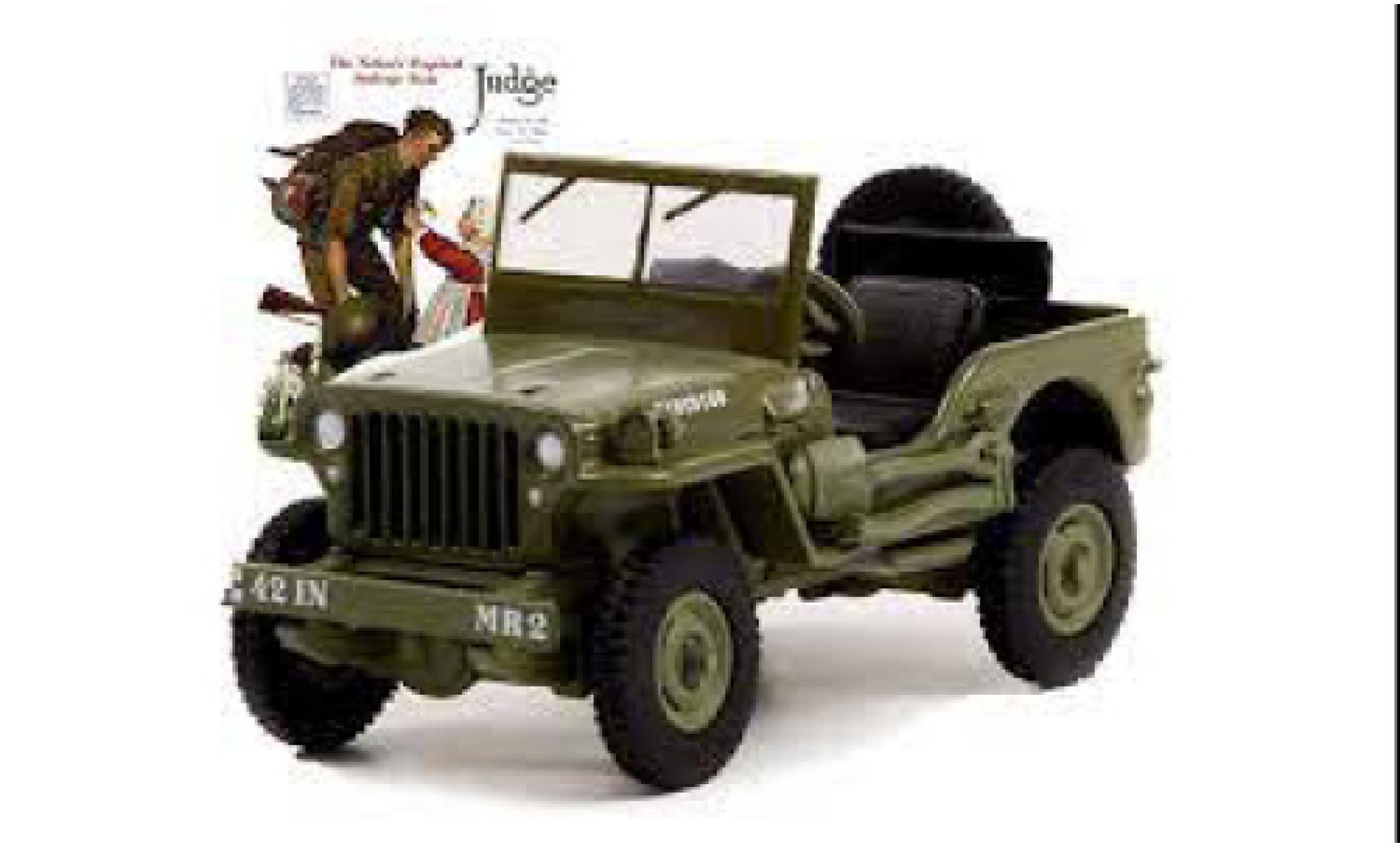 Jeep Willys 1/64 Greenlight MB matt-oliv Norman Rockwell 1945 modellino in miniatura