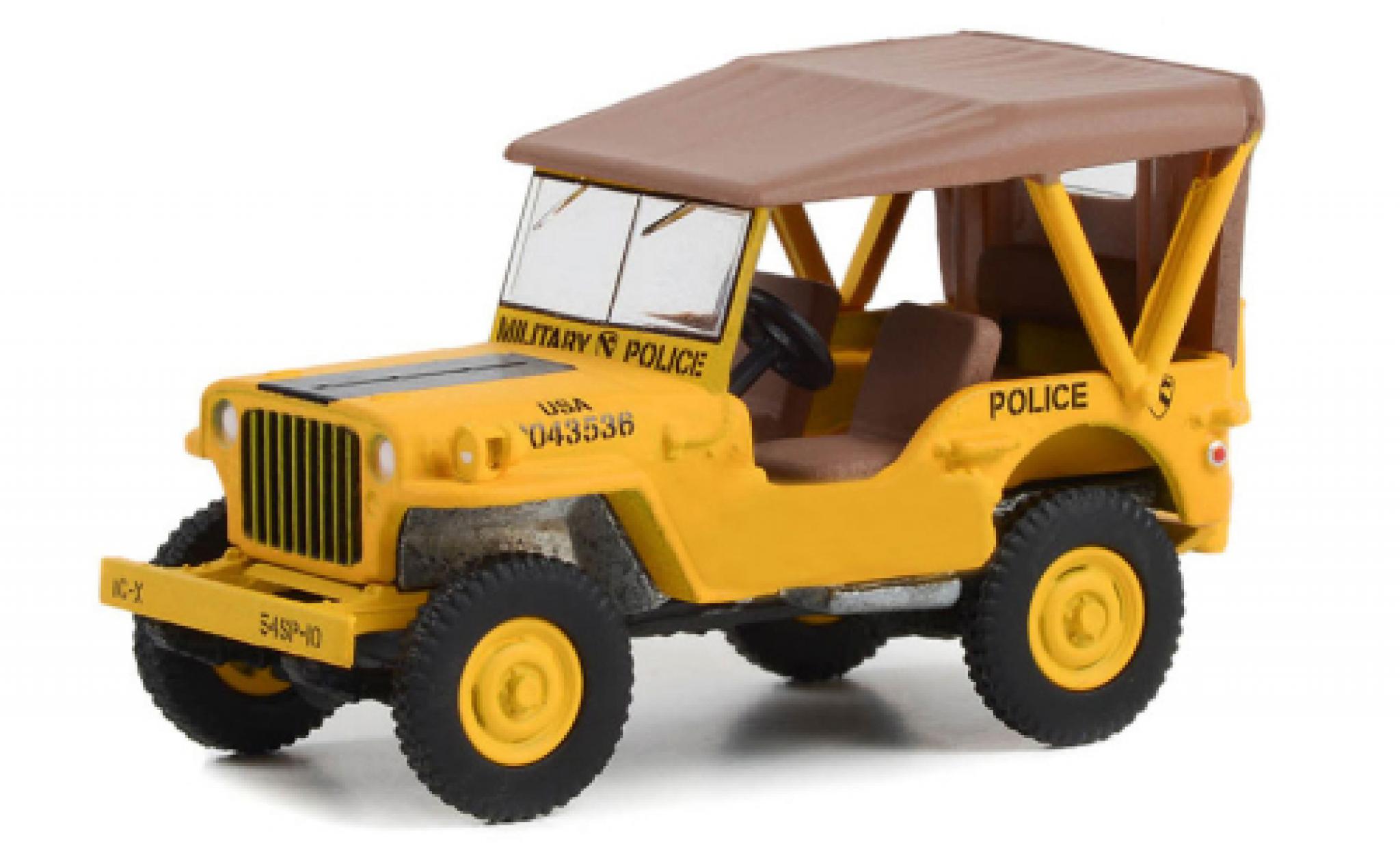 Jeep Willys 1/64 Greenlight MB U.S. Army - Military Police 1949 modellino in miniatura