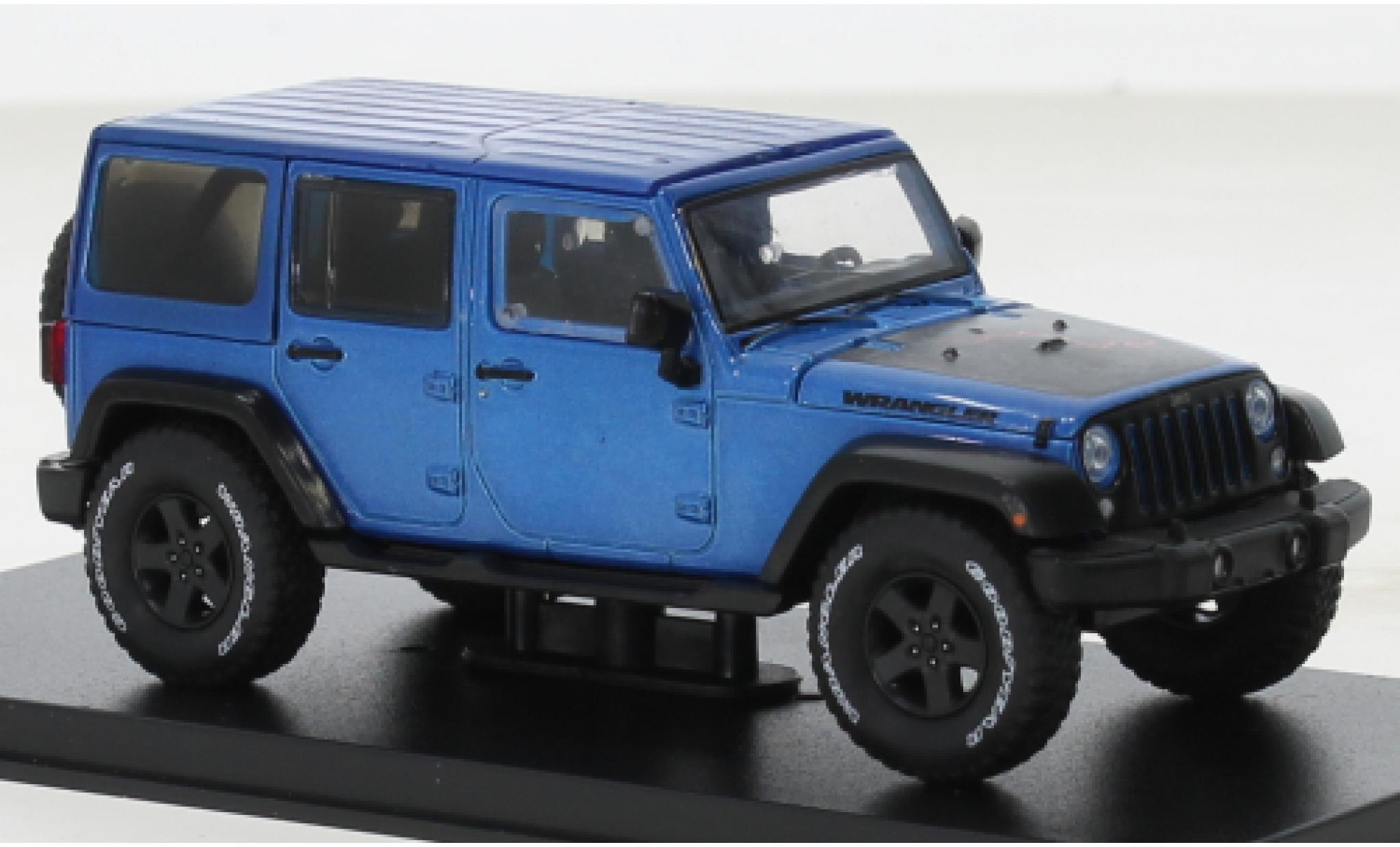 Jeep Wrangler 1/43 Greenlight Unlimited Black Bear Edition metallise blu 2016 modellino in miniatura