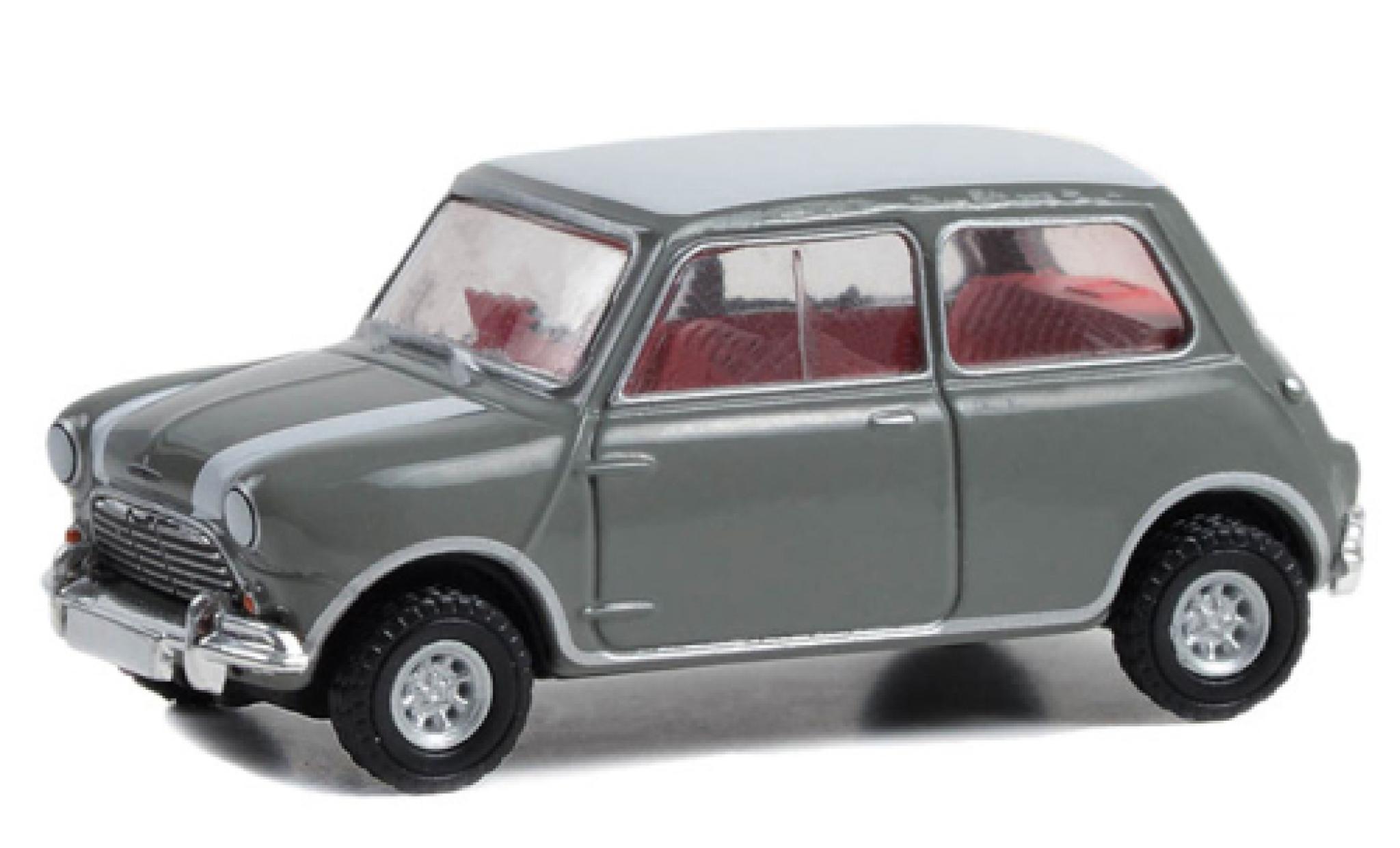 Mini Cooper 1/64 Greenlight S grigio/bianco 1965 modellino in miniatura