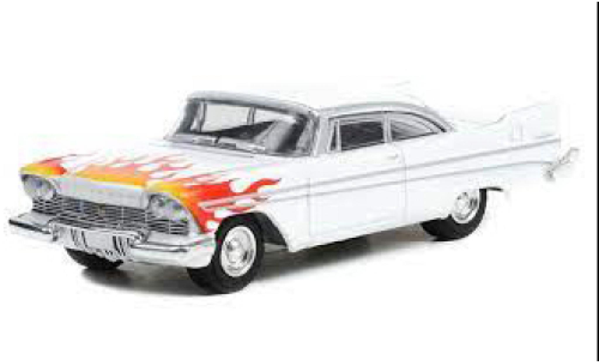 Plymouth Belvedere 1/64 Greenlight bianco/Dekor 1957 modellino in miniatura