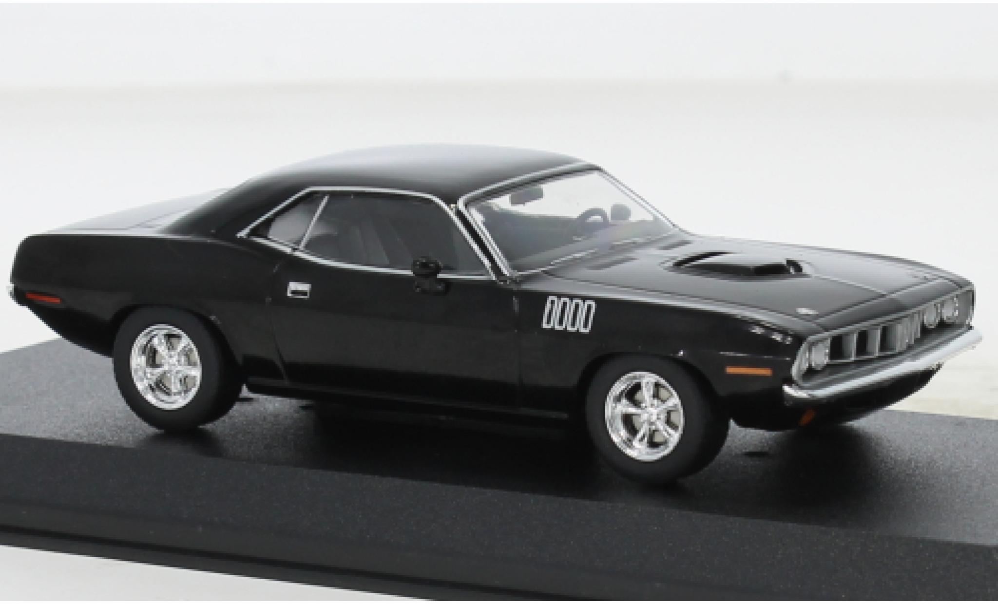 Plymouth Cuda 1/43 Greenlight nero John Wick 1971 modellino in miniatura