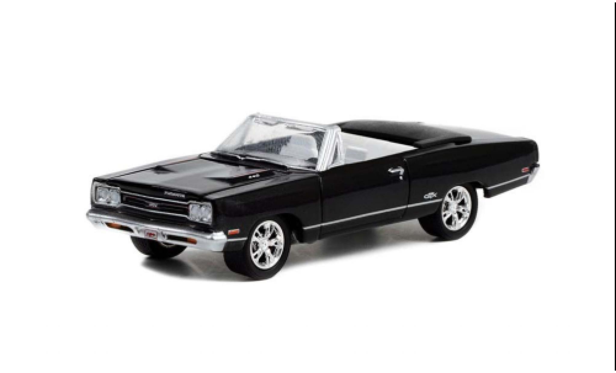 Plymouth GTX 1/64 Greenlight Convertibile nero 1969 modellino in miniatura