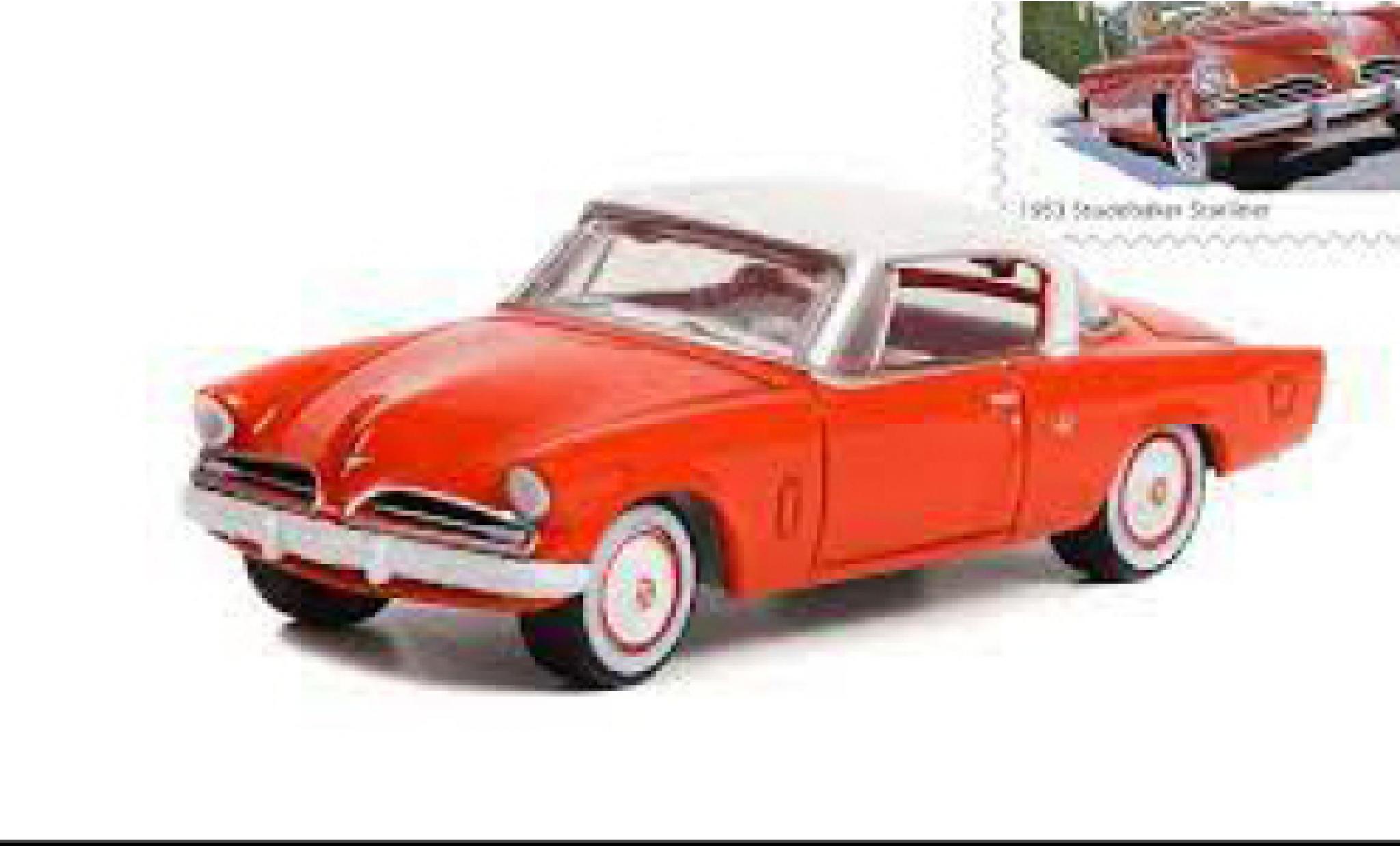 Studebaker Starliner 1/64 Greenlight rosso/bianco 1953 modellino in miniatura