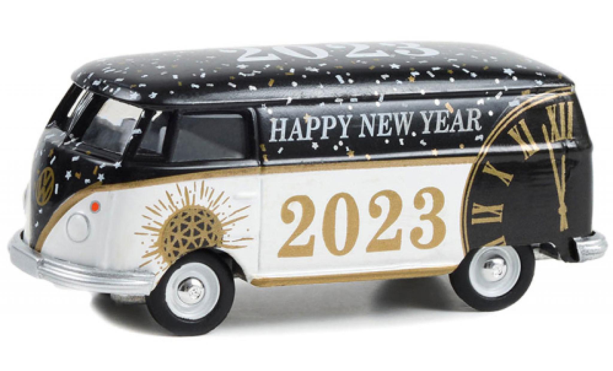 Volkswagen T1 1/64 Greenlight fourgon Happy Nouveau Year 2023 modellino in miniatura