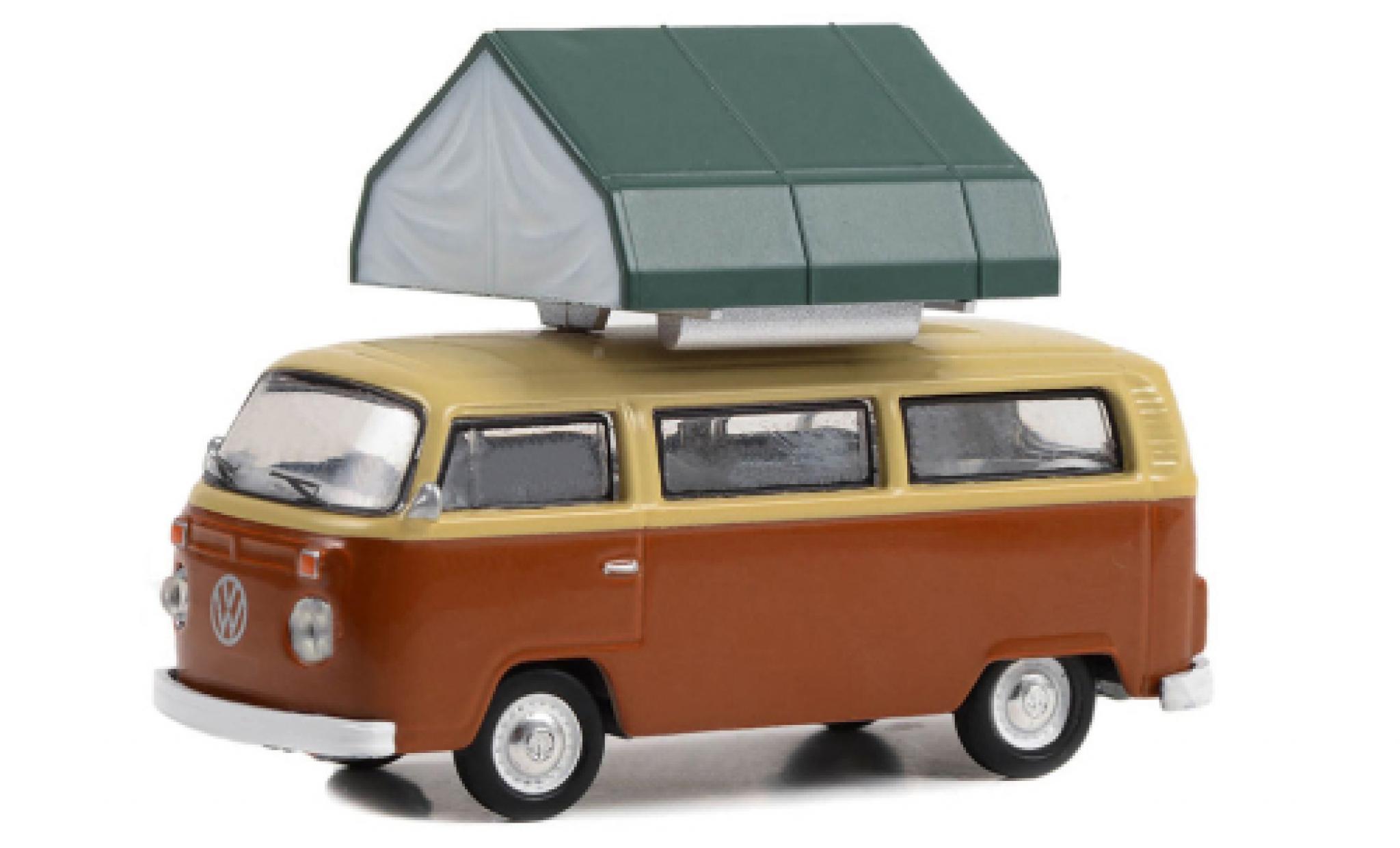 Volkswagen T2 1/64 Greenlight bus brun/beige 1978 modellino in miniatura