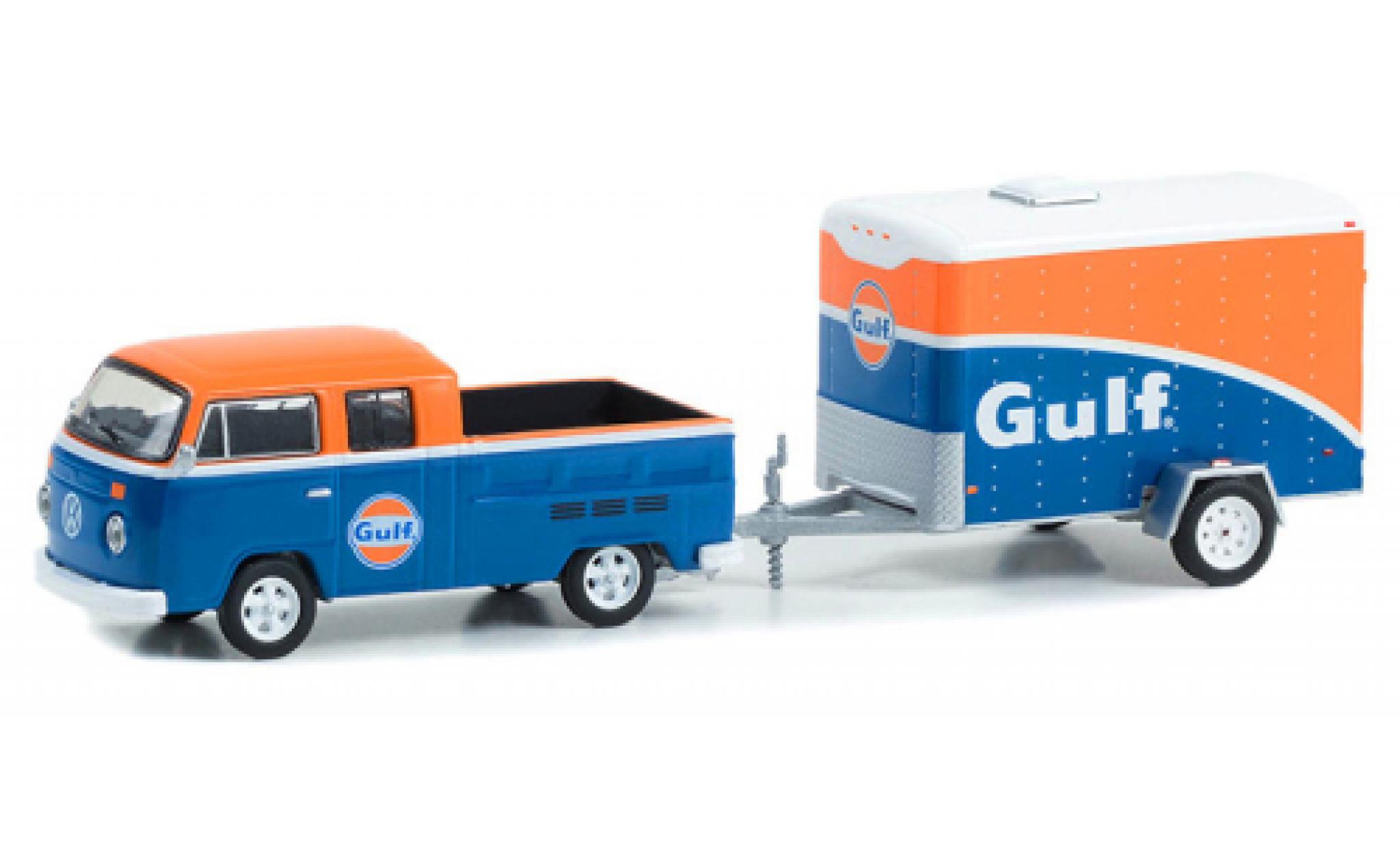 Volkswagen T2 1/64 Greenlight cabine double Gulf 1975 modellino in miniatura