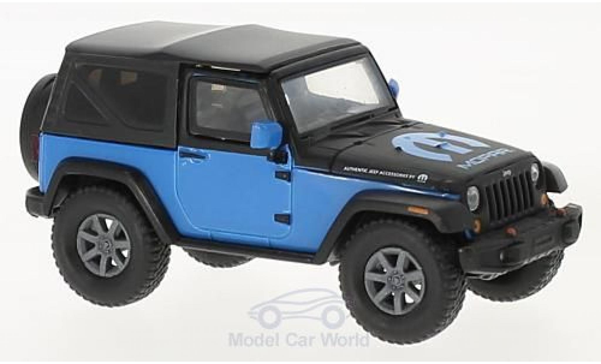 Jeep Wrangler 1/43 Greenlight blu/nero MOPAR 2010 modellino in miniatura