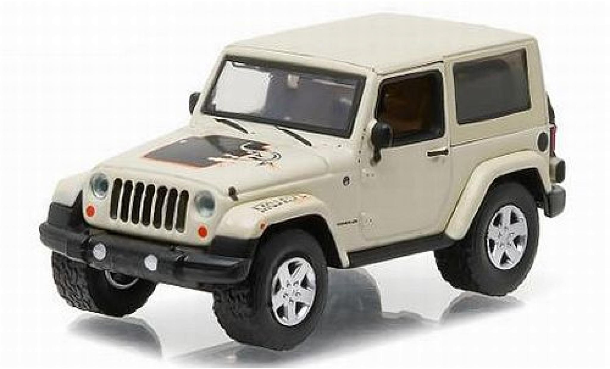Jeep Wrangler 1/64 Greenlight Mojave bianco/Dekor 2012 All Terrain Series 4 sans Vitrine modellino in miniatura