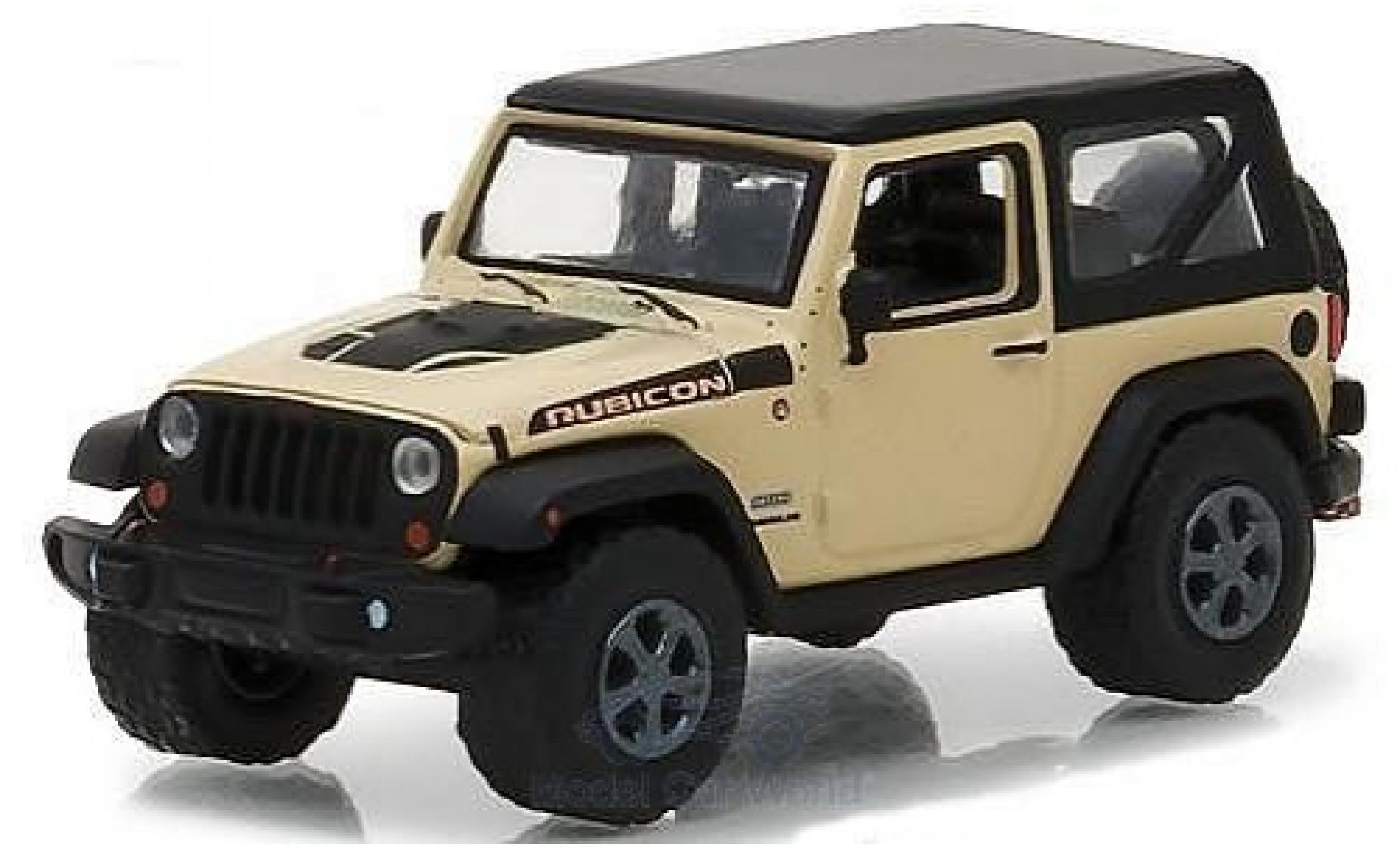 Jeep Wrangler 1/64 Greenlight Rubicon Recon beige/nero 2017 modellino in miniatura