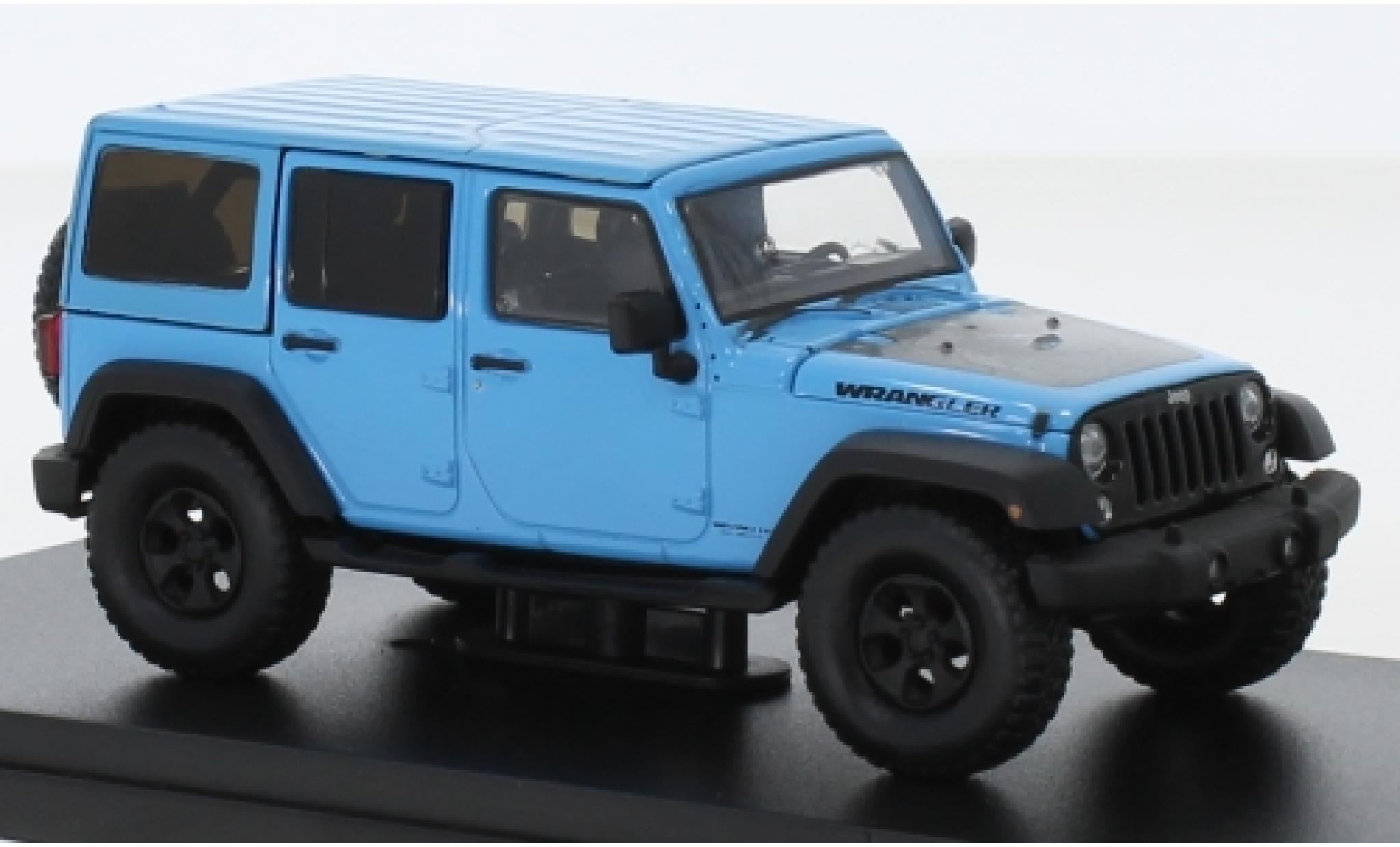 Jeep Wrangler 1/43 Greenlight Unlimited Big Bear blu/Dekor 2017 modellino in miniatura