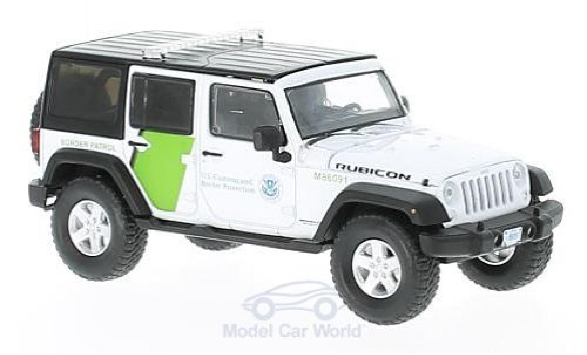 Jeep Wrangler 1/43 Greenlight Unlimited bianco/verde U.S. Customs and Border Prossoection 2015 modellino in miniatura