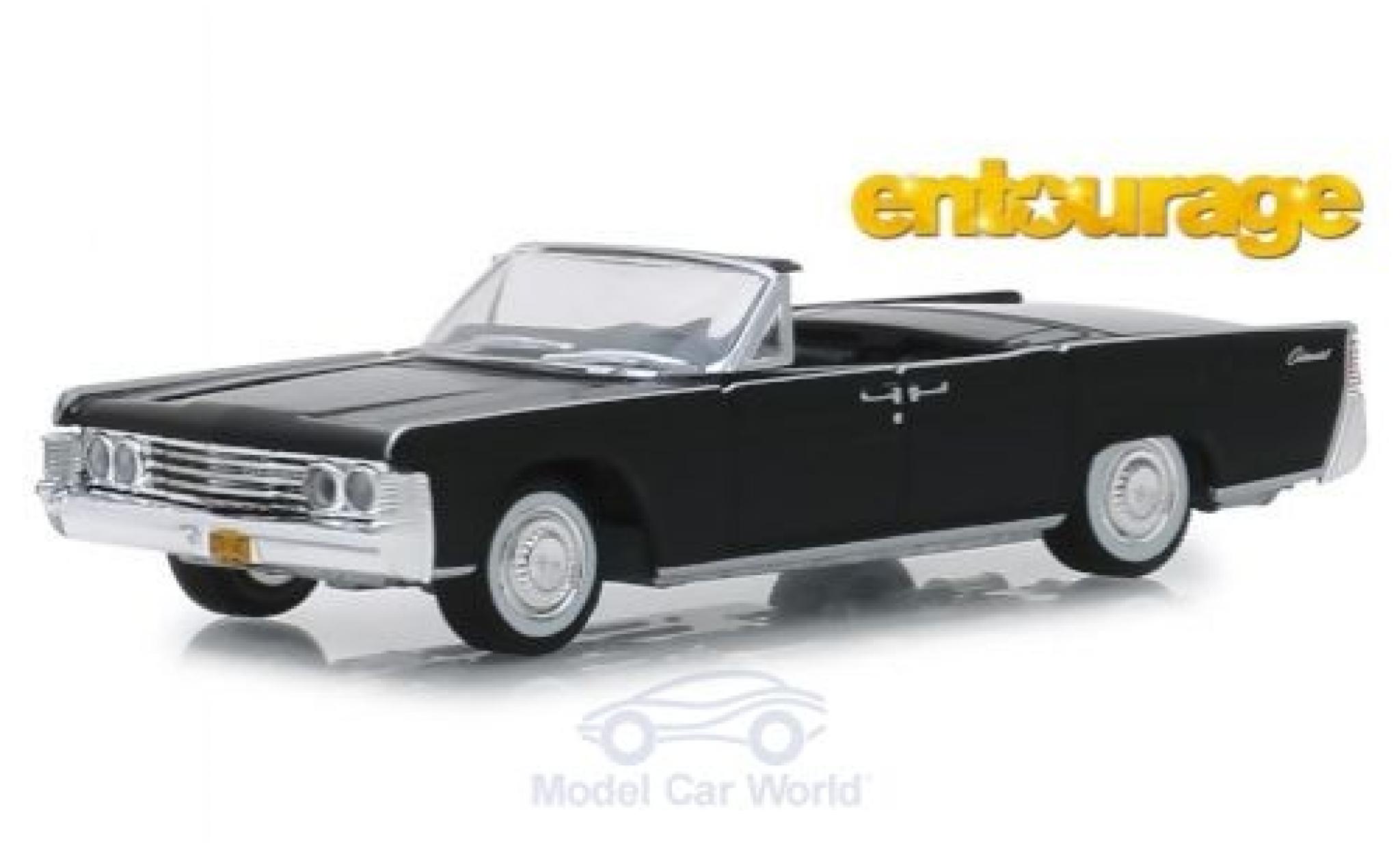 Lincoln Continental 1/64 Greenlight Convertibile nero Entourage 1965 modellino in miniatura