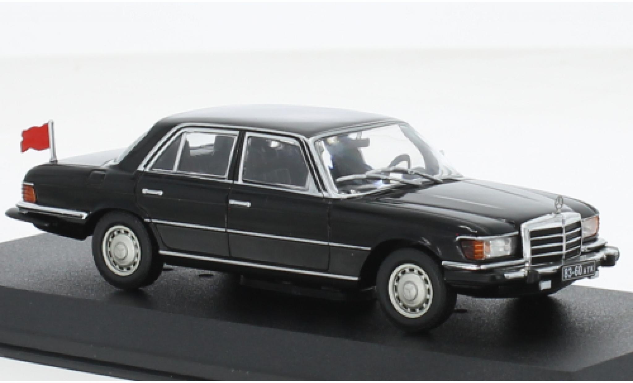 Mercedes 450 1/43 Greenlight SEL (W116) schwarz Rocky IV 1977 1:43 modellino in miniatura