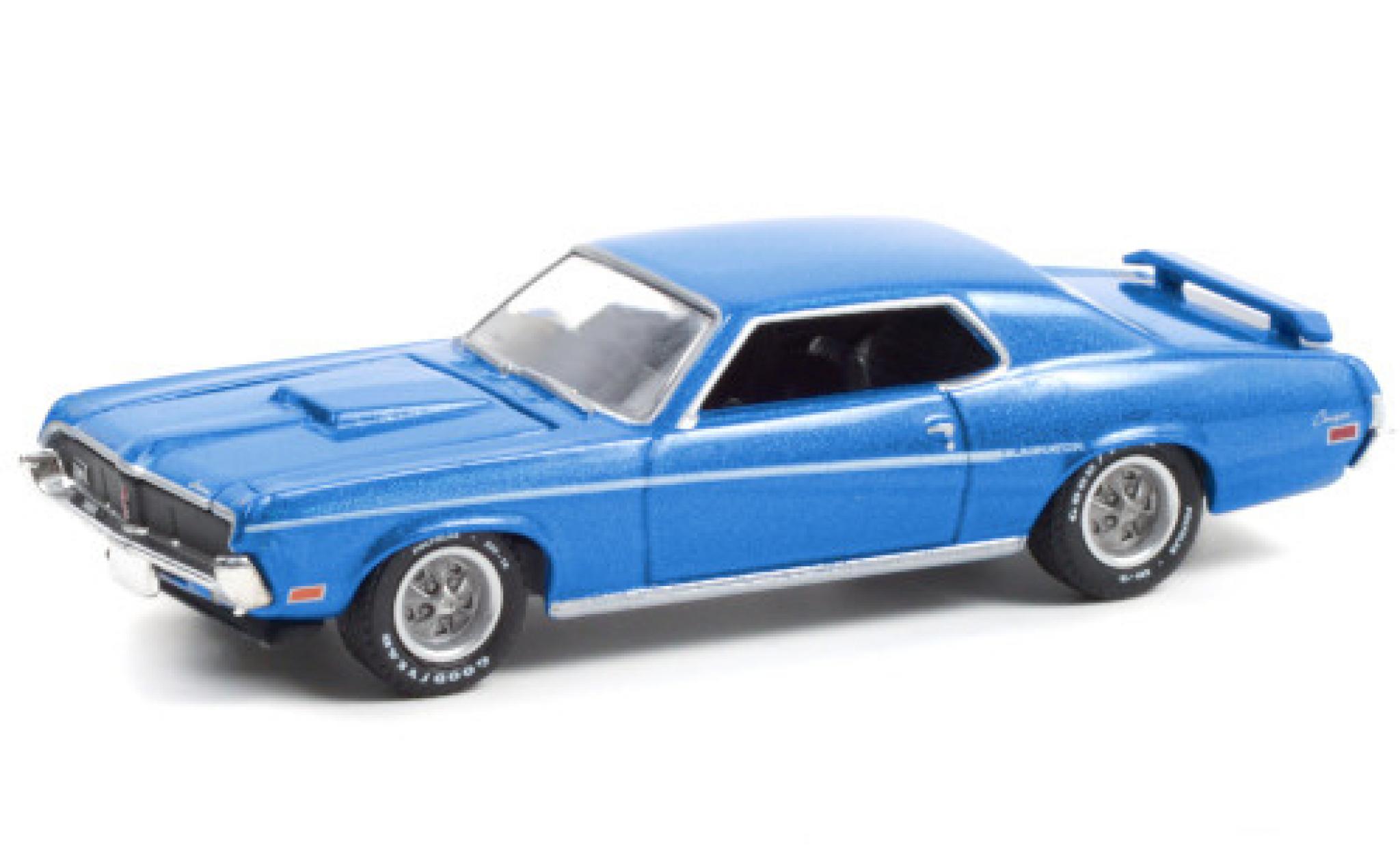Mercury Cougar 1/64 Greenlight Eliminator metallico blu/Dekor 1969 modellino in miniatura