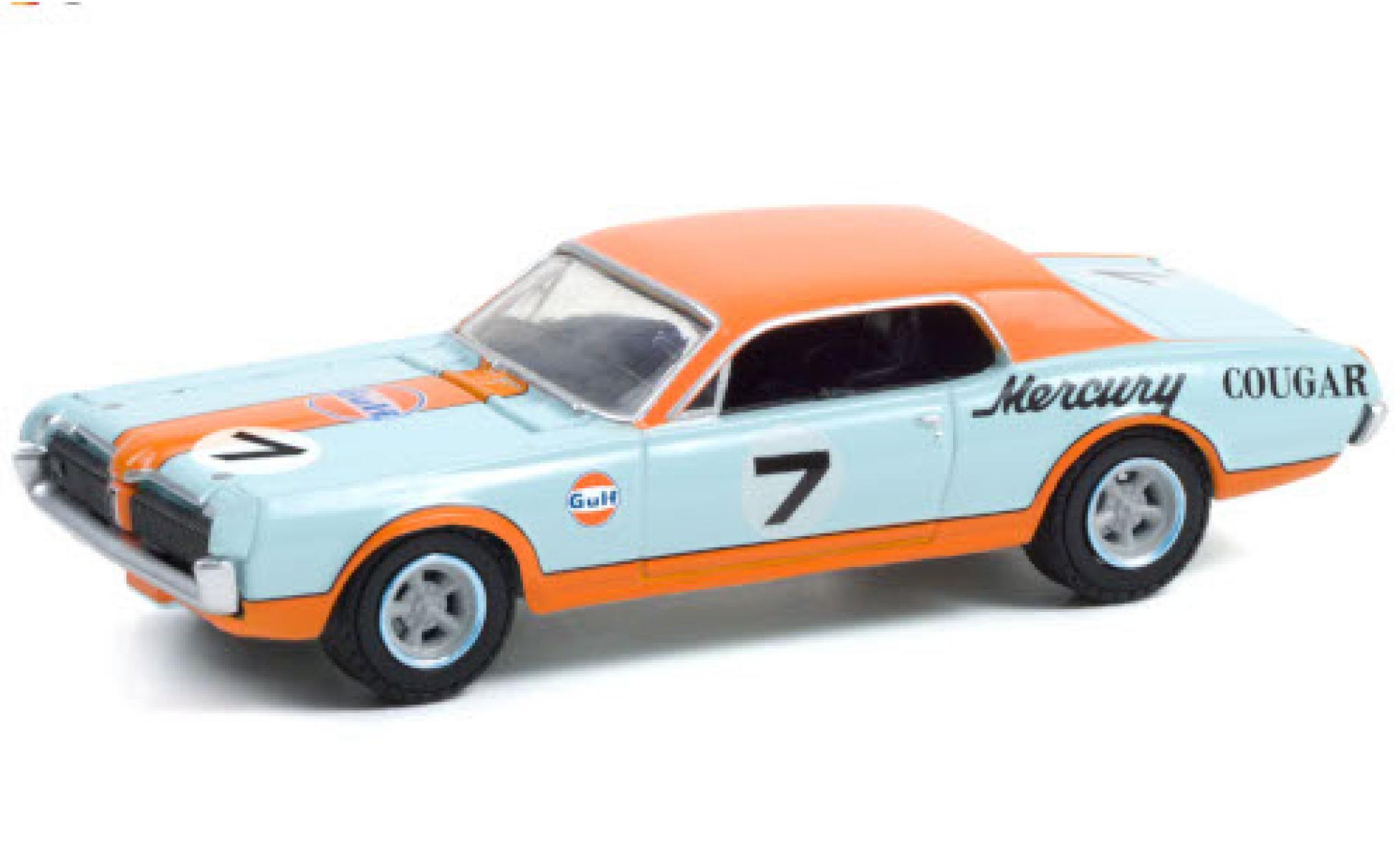 Mercury Cougar 1/64 Greenlight XR7 Trans Am Racer No.7 Gulf 1967 modellino in miniatura