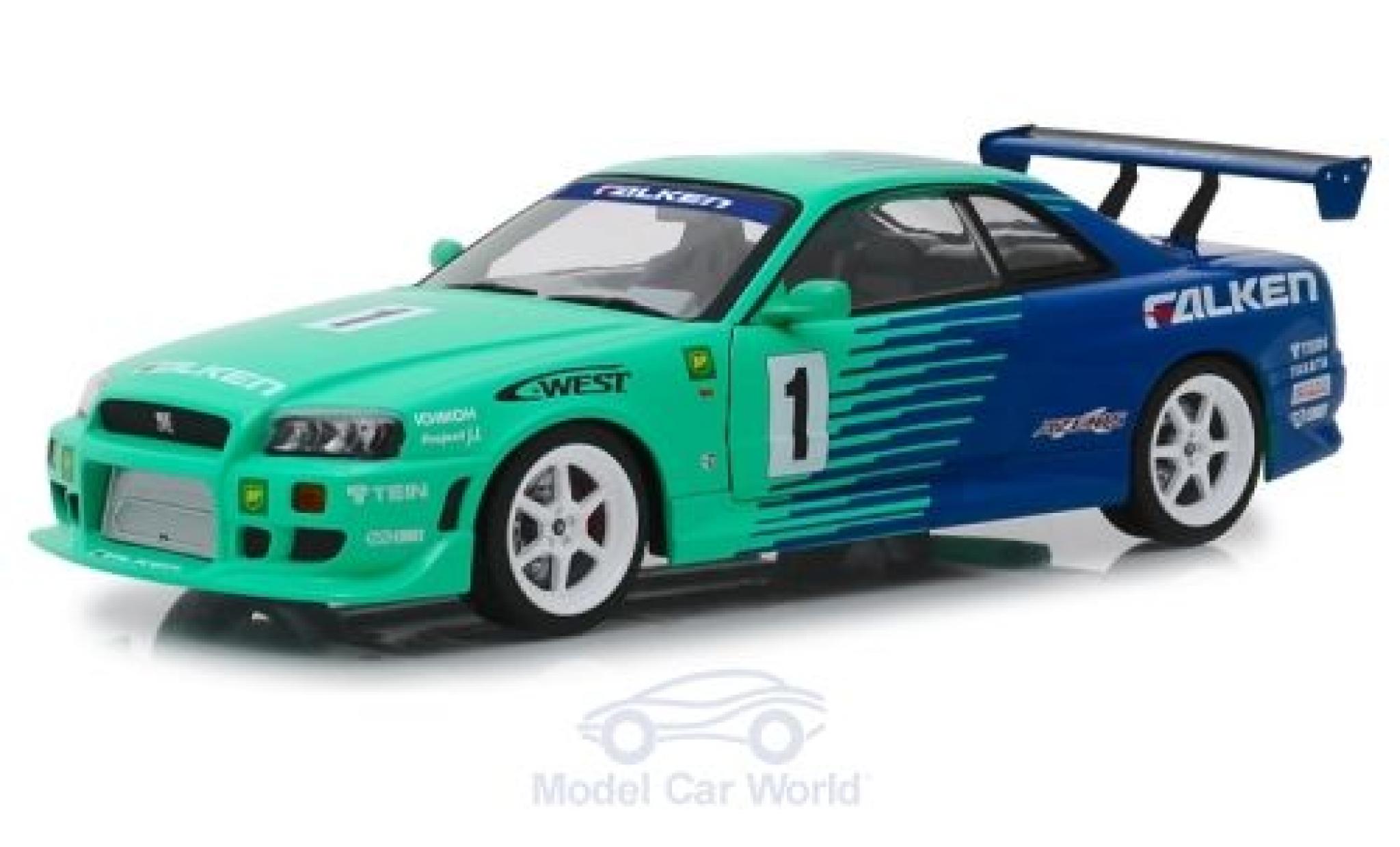 Nissan Skyline 1/18 Greenlight GT-R (BNR34) RHD Falken Tires 1999 modellino in miniatura