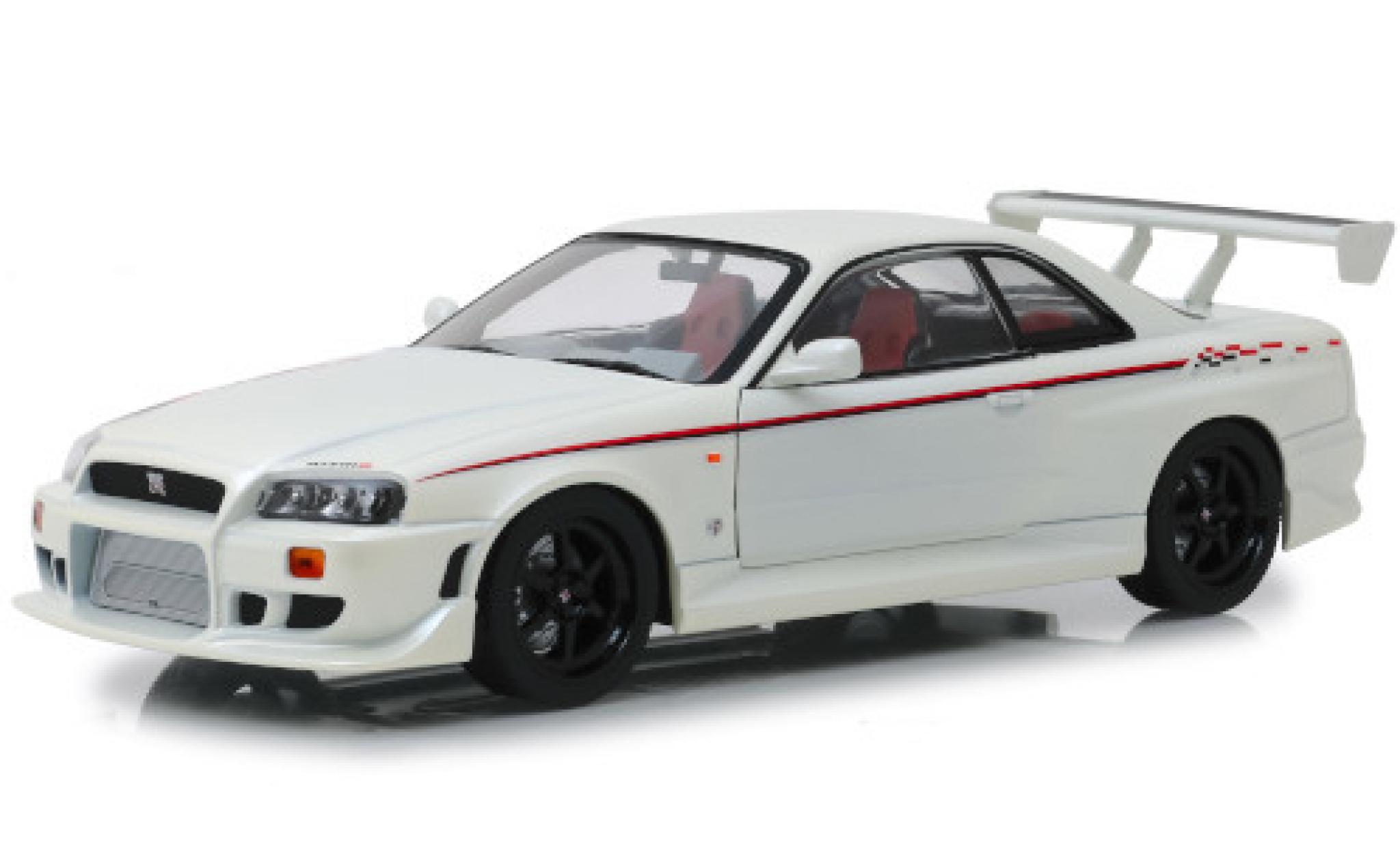 Nissan Skyline 1/18 Greenlight GT-R (R34) Nismo bianco/Dekor RHD 1999 modellino in miniatura